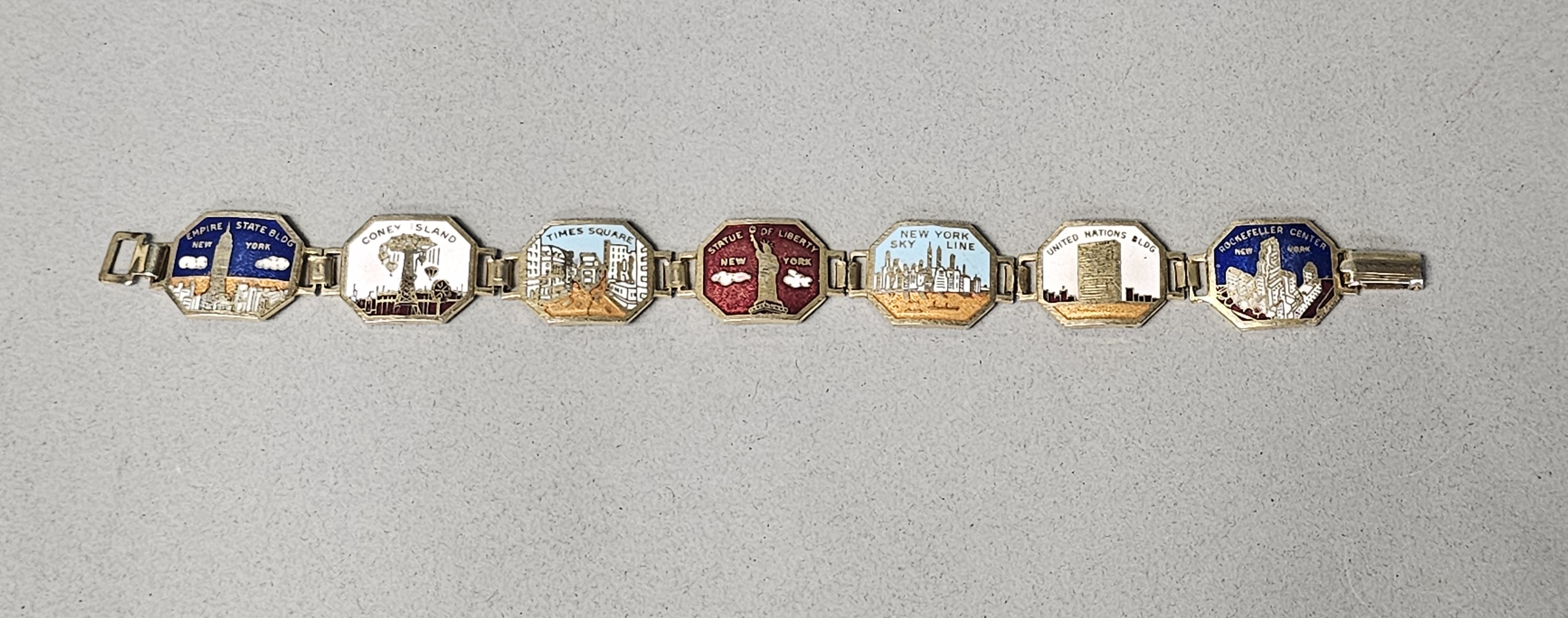 Vintage New York City Souvenir Enamel Bracelet