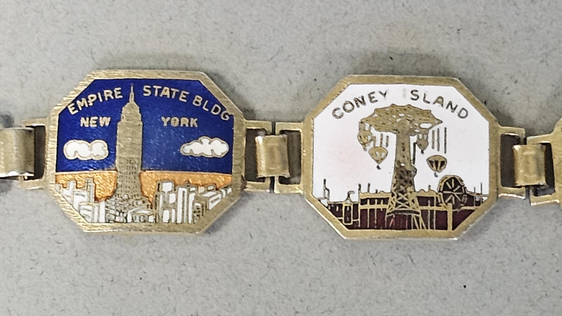 Vintage New York City Souvenir Enamel Bracelet