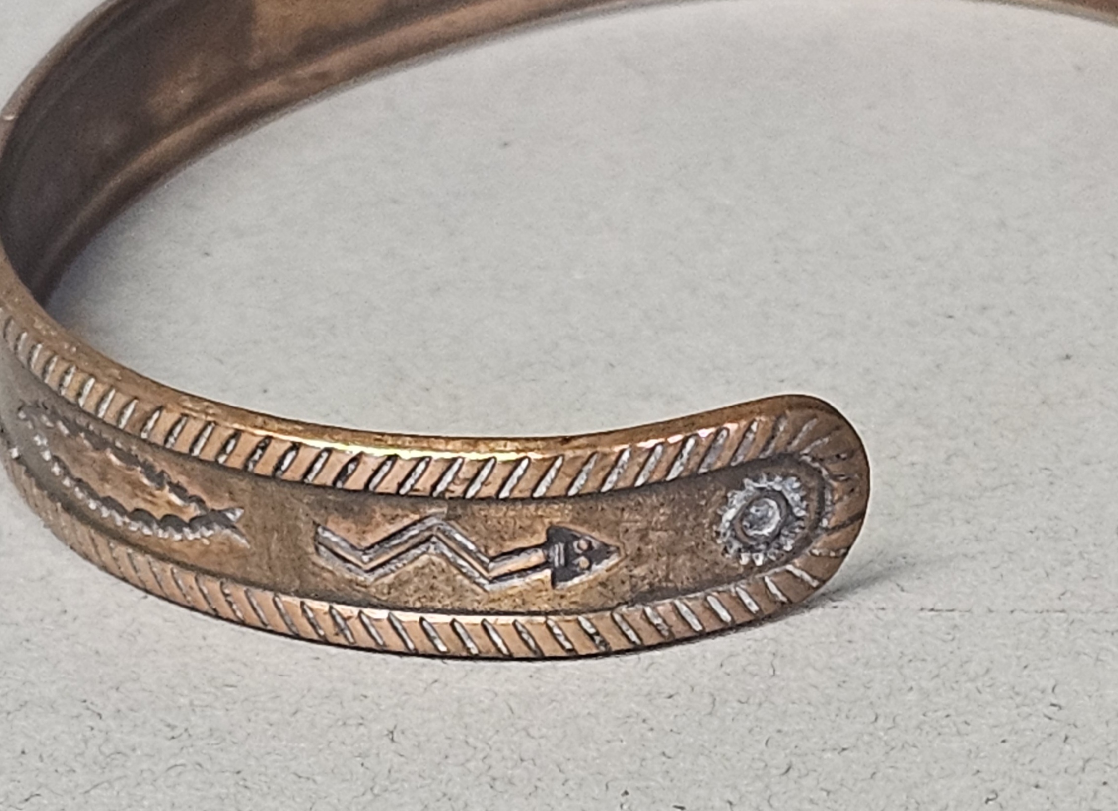 Bell Trading Post Stamped Solid Copper Bracelet
