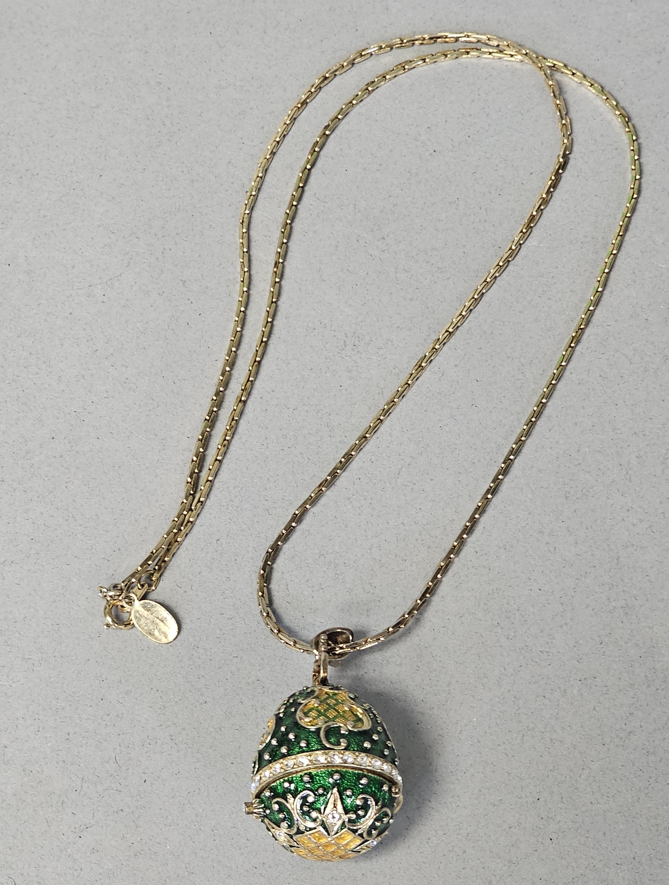 Park Lane Enamel Hinged Egg Pendant Necklace