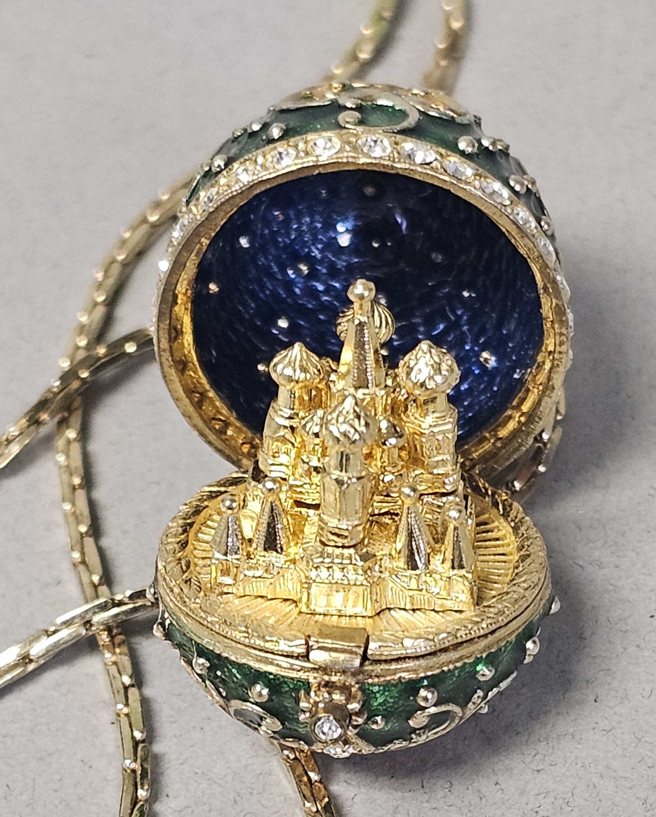 Park Lane Enamel Hinged Egg Pendant Necklace