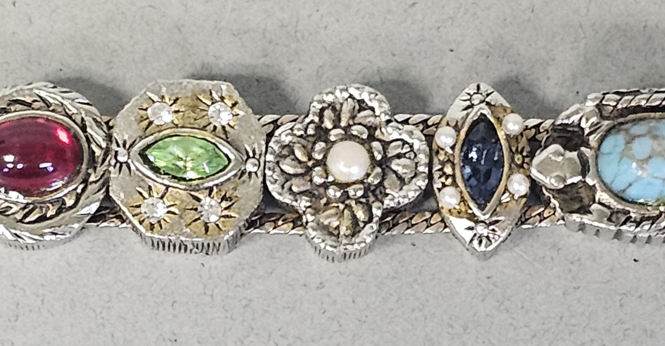 Victorian Revival Multi-Stone Slide Bracelet