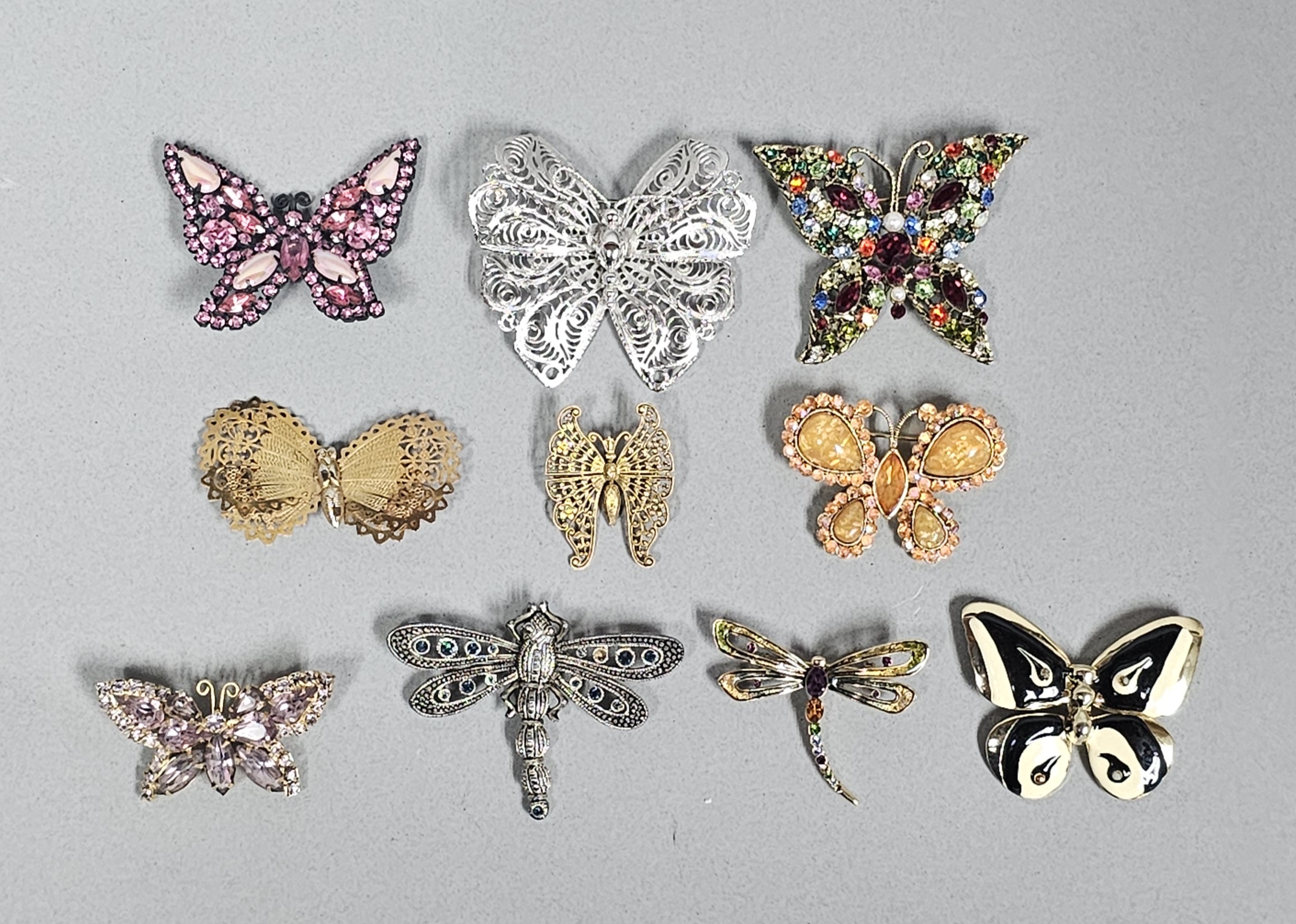 Butterfly & Dragonfly Costume Jewelry Brooches
