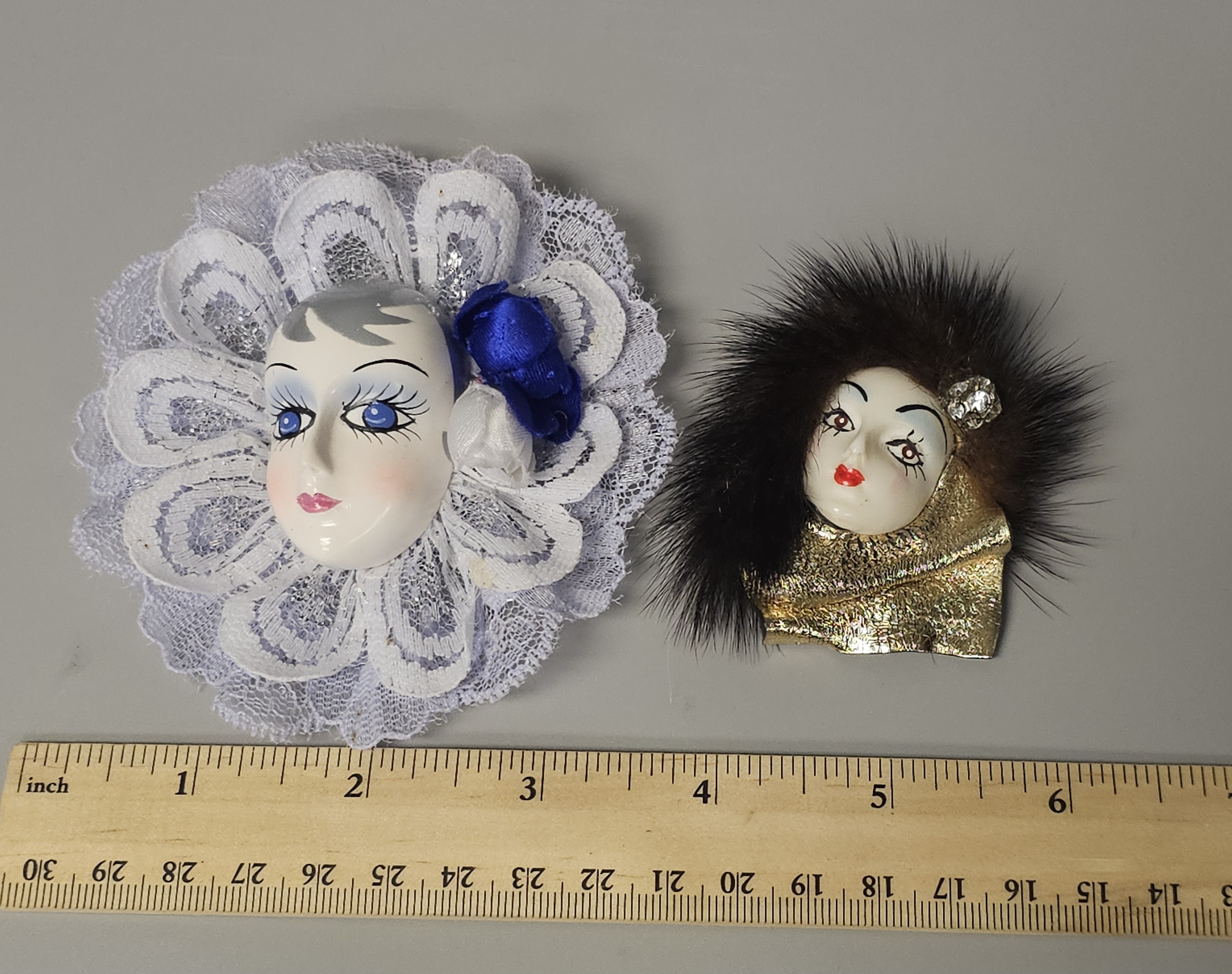 Vintage Costume Brooches Inc Theatrical Masks