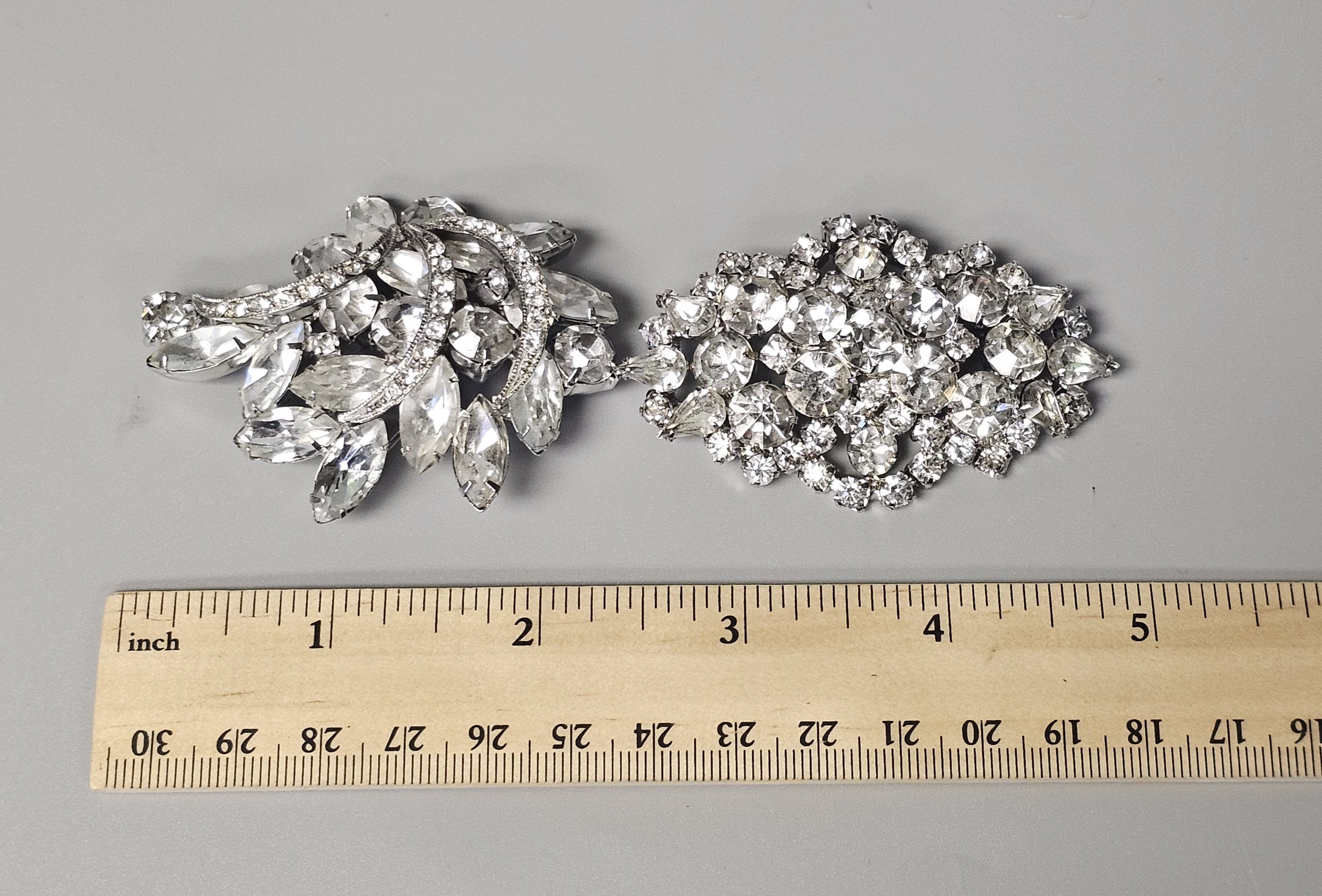 Vintage Costume Jewelry Rhinestone Brooches
