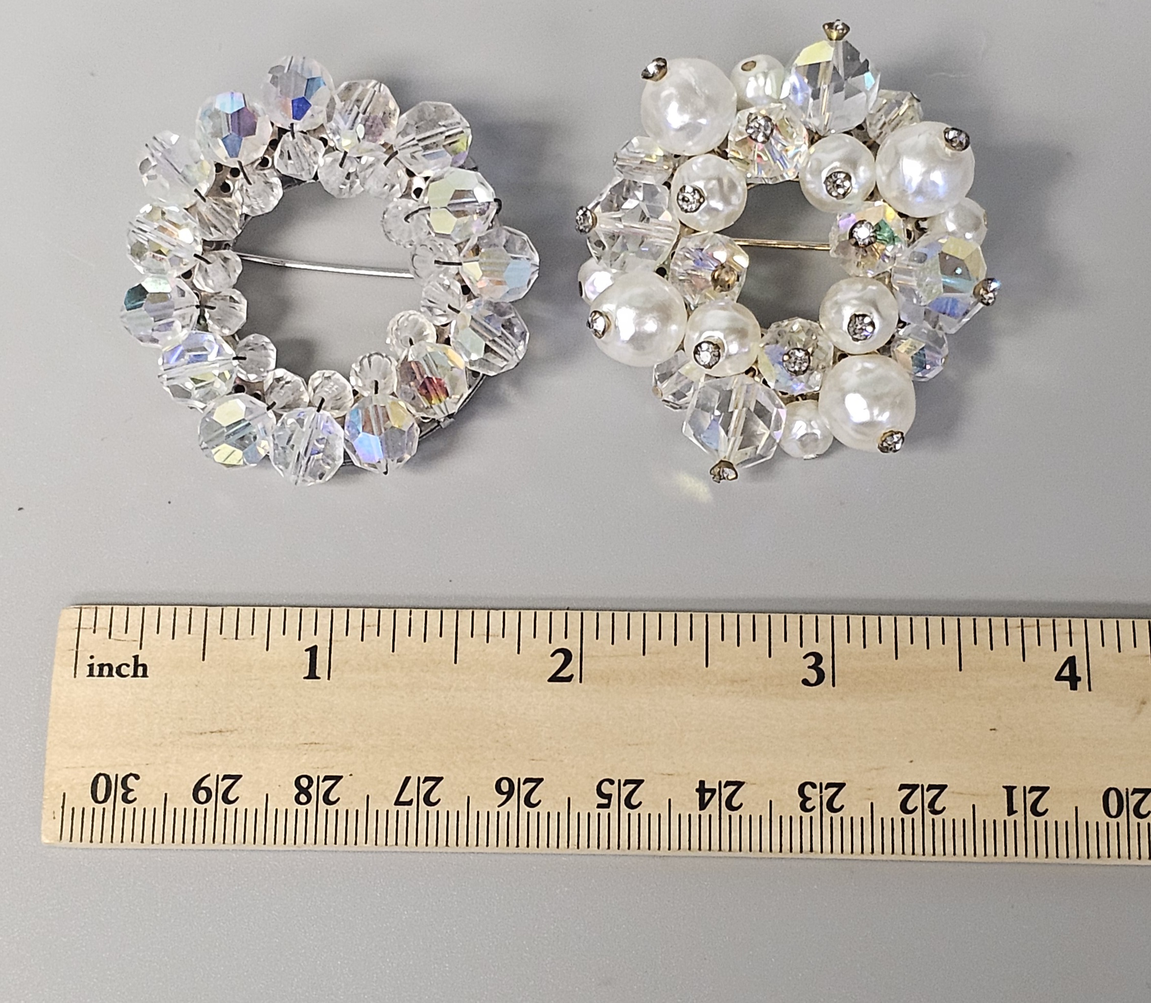 Vintage Costume Jewelry Rhinestone Brooches