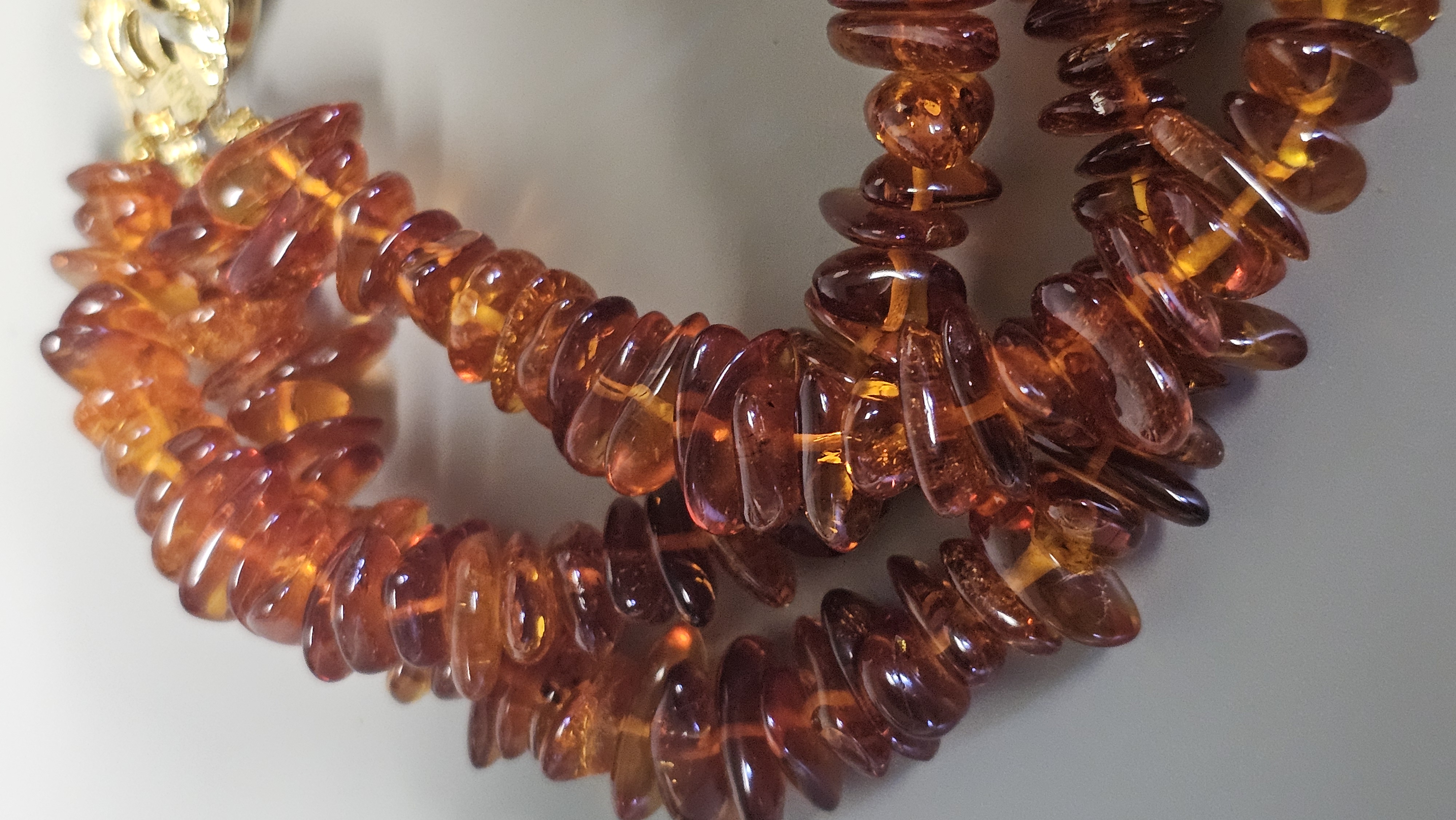 Three-Strand Tumbled Amber Bracelet