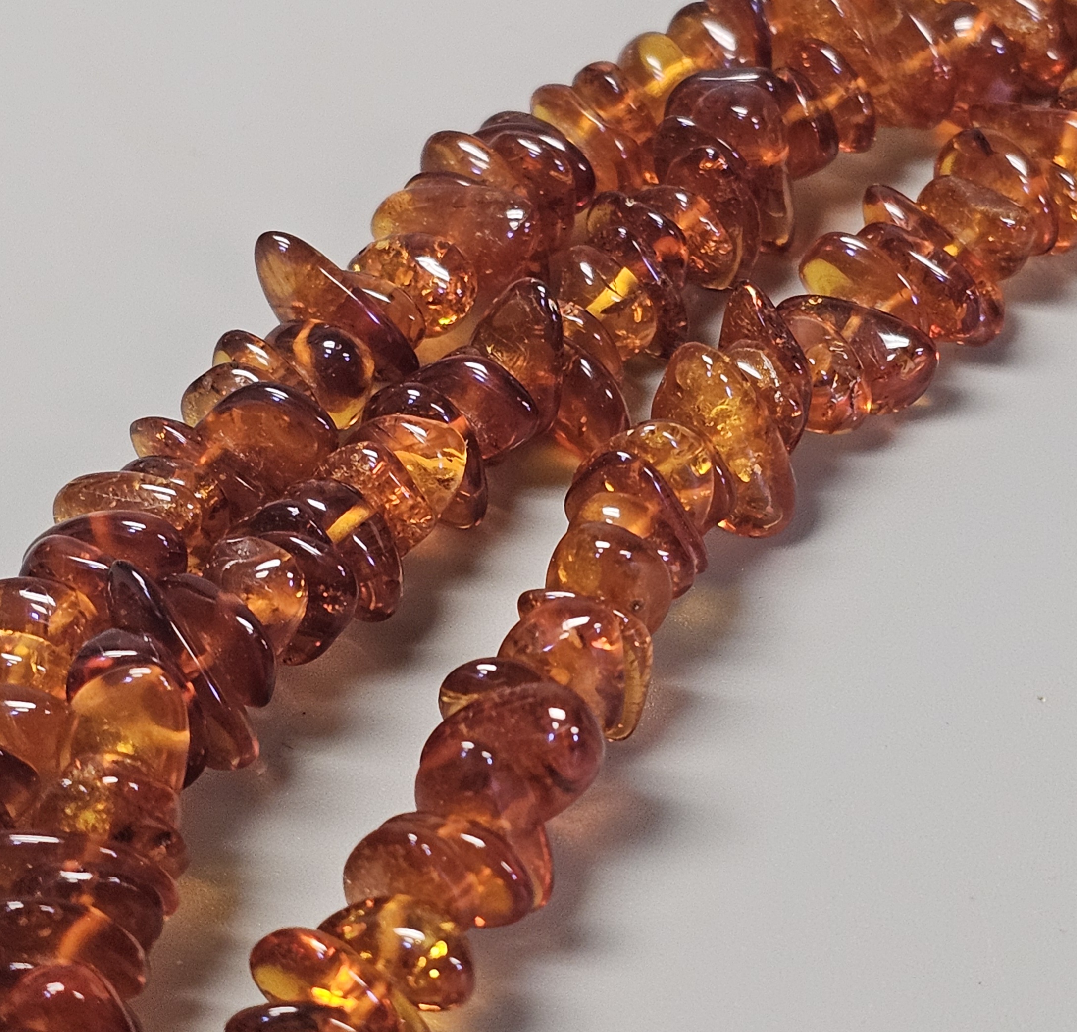 Three-Strand Tumbled Amber Bracelet