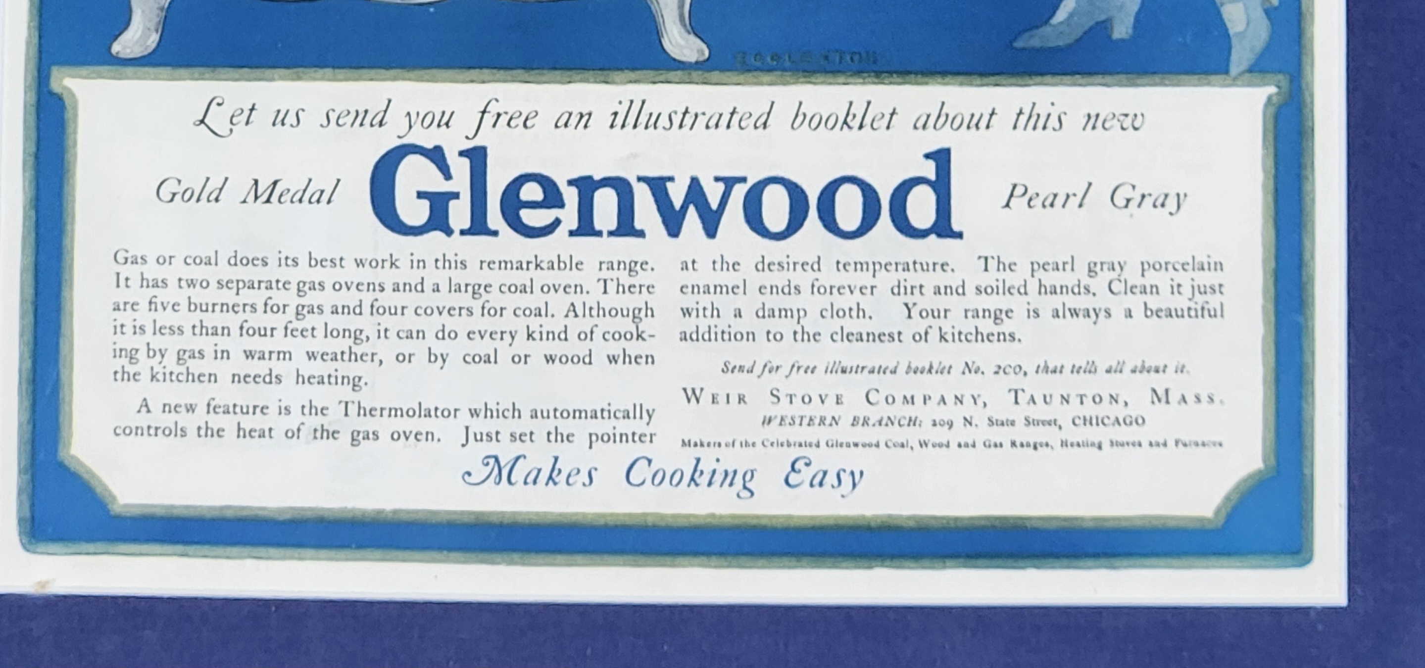 1920s Glenwood Ranges Ad Edward Mason Eggleston