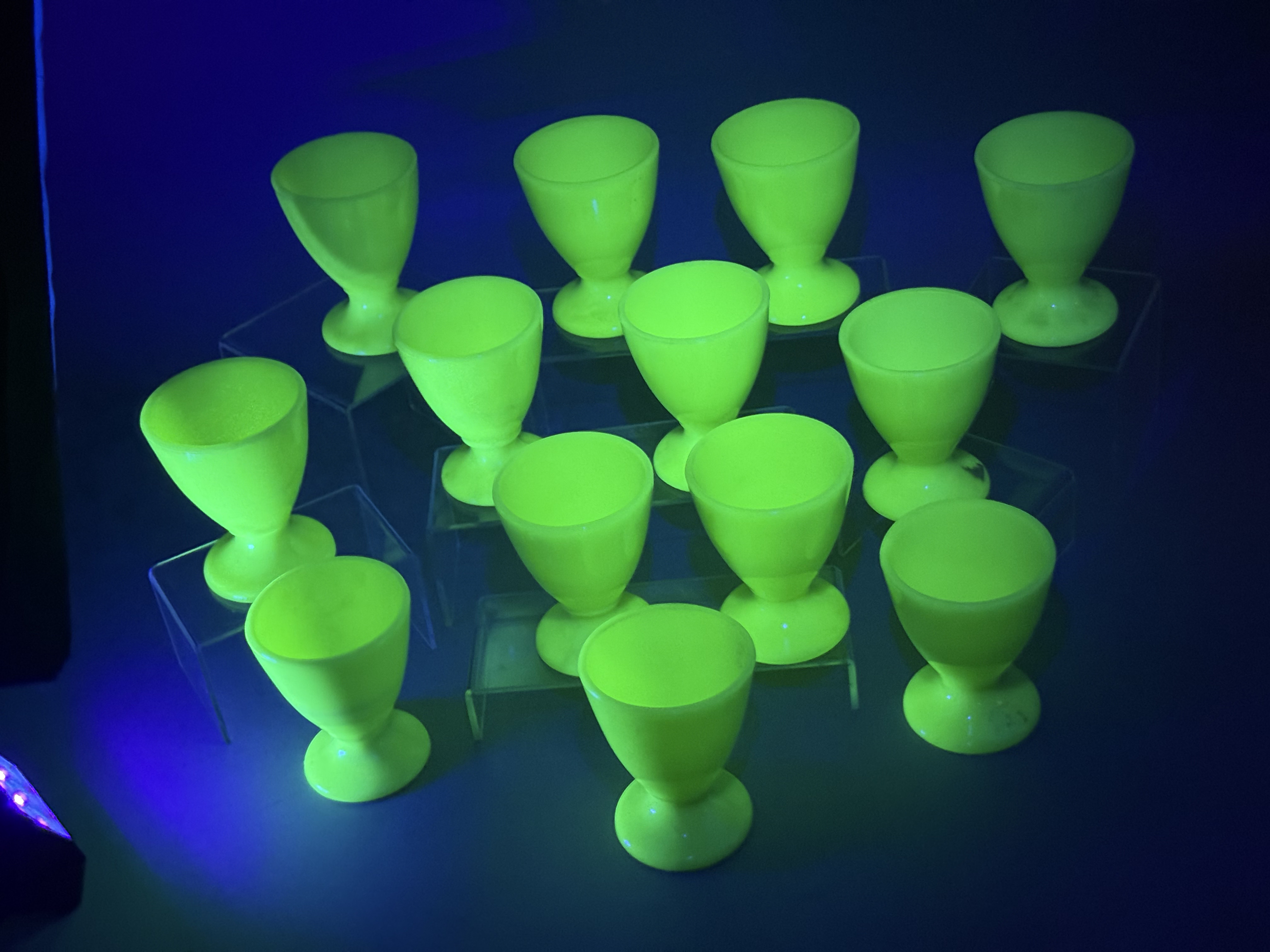A Set of McKee Jadeite Glass Goblets