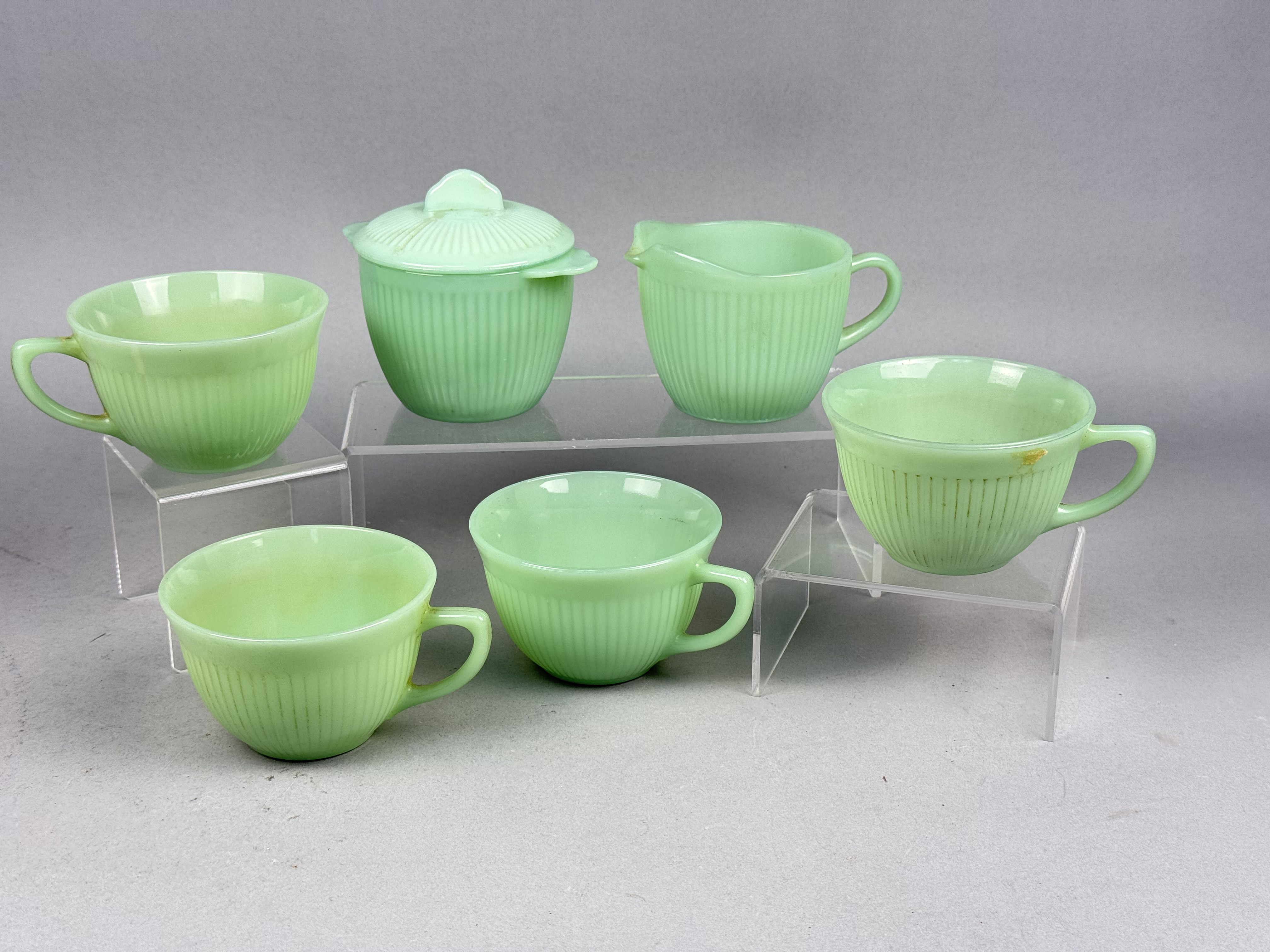 Fire-King Jane Ray Jadeite Glass Tableware