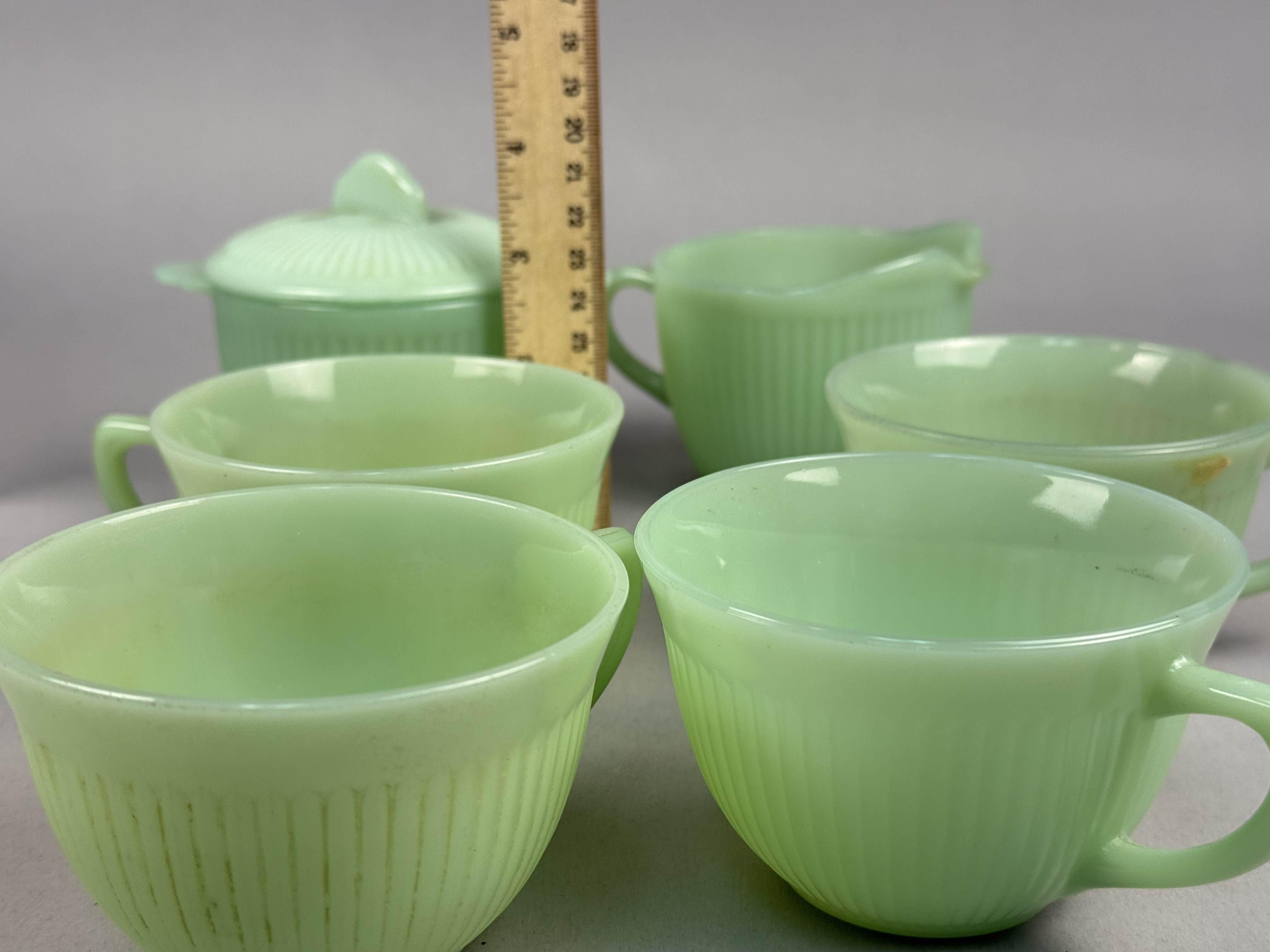 Fire-King Jane Ray Jadeite Glass Tableware