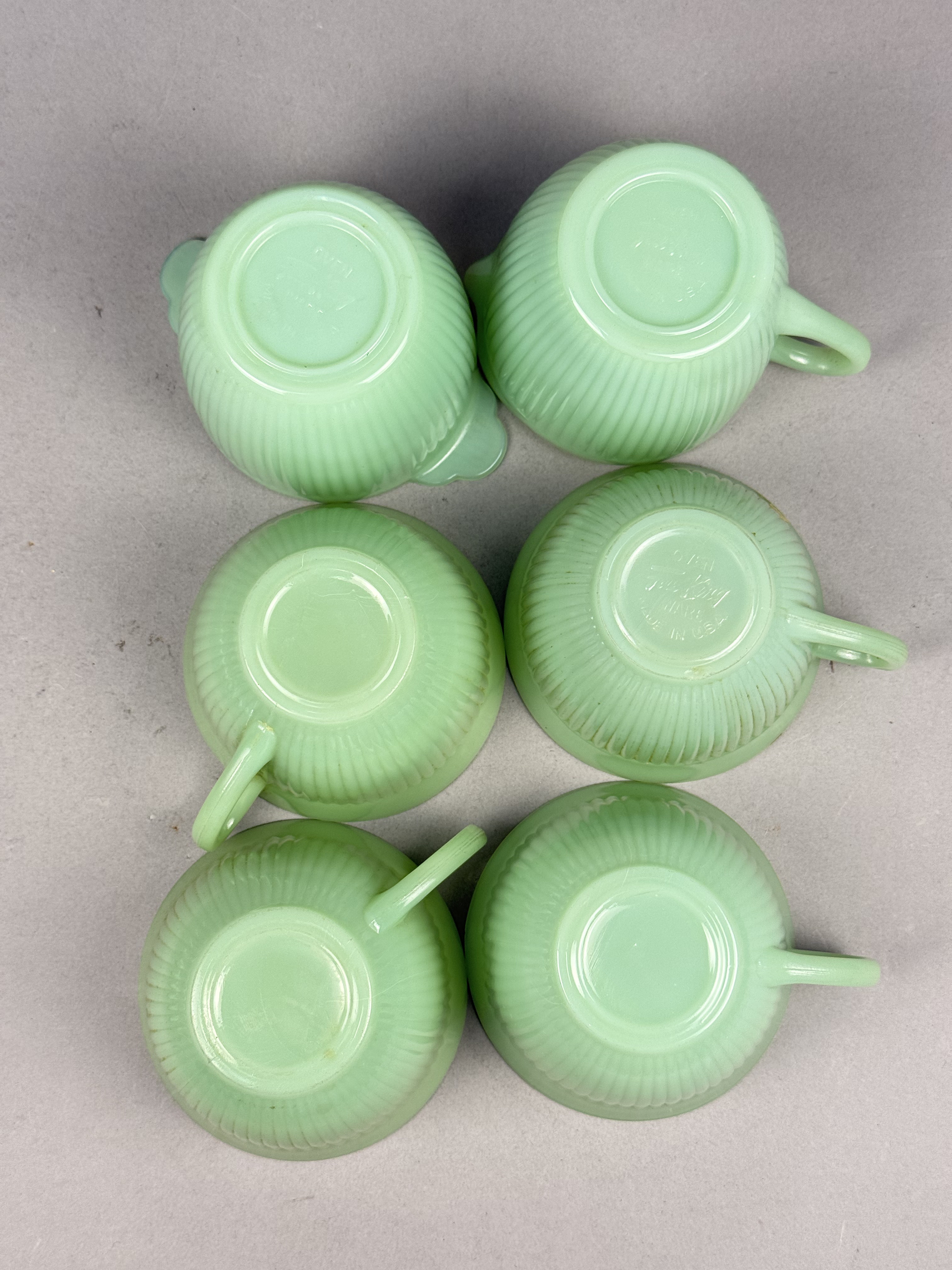 Fire-King Jane Ray Jadeite Glass Tableware