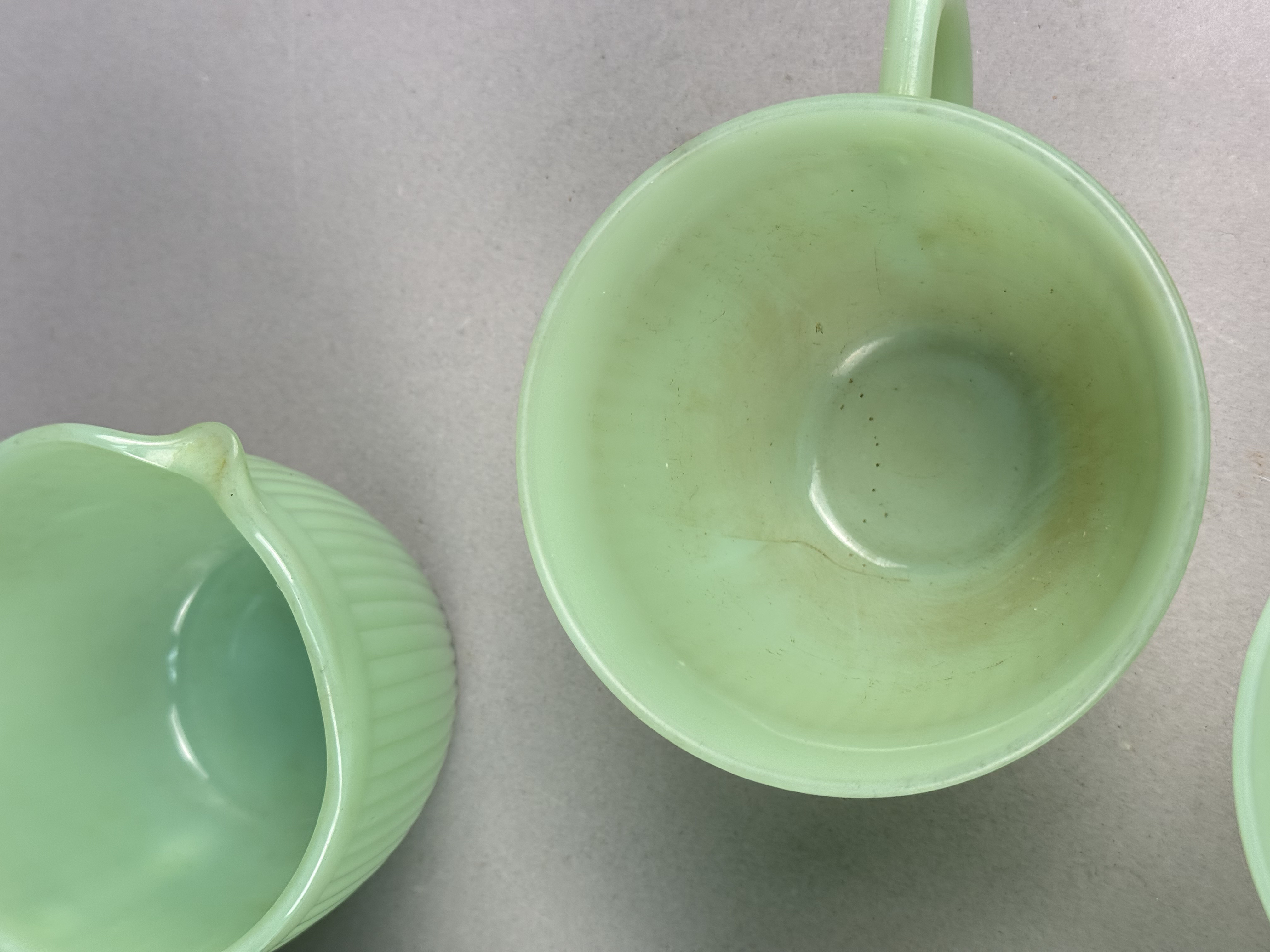 Fire-King Jane Ray Jadeite Glass Tableware