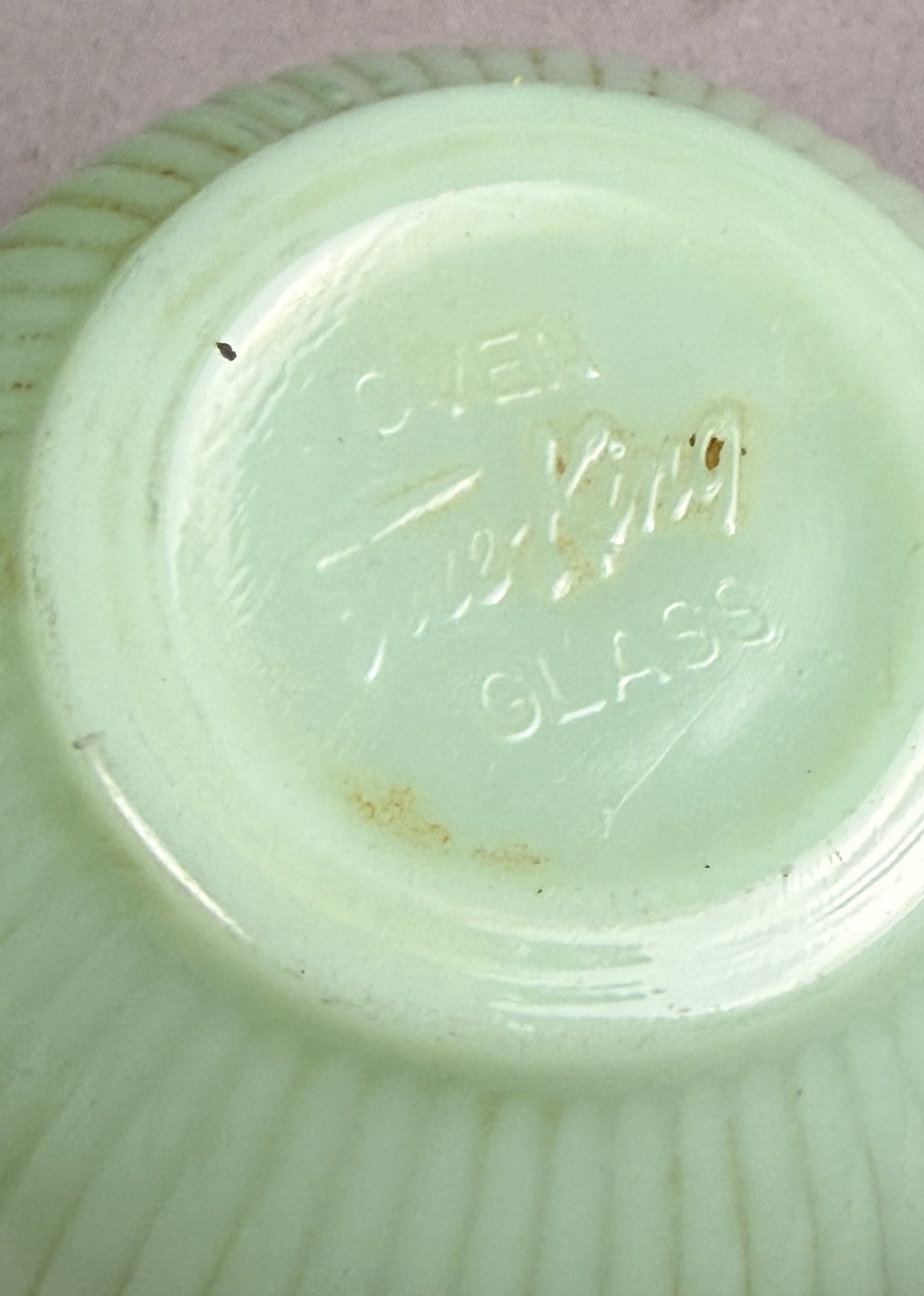 12 Pieces of Fire-King Jadeite Jane Ray Tableware