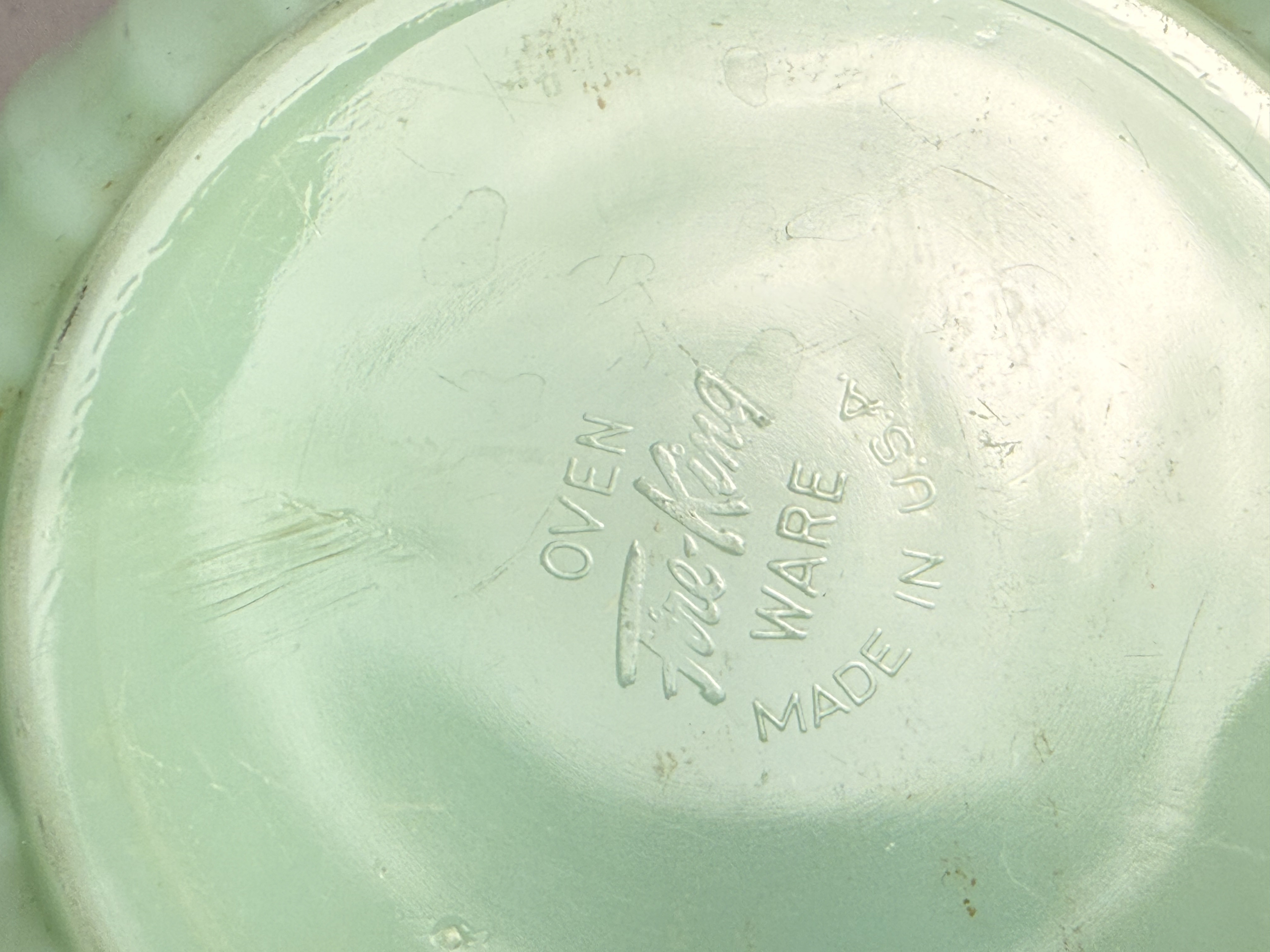 A Trio of Fire-King Jadeite Swirl Mixing Bowls