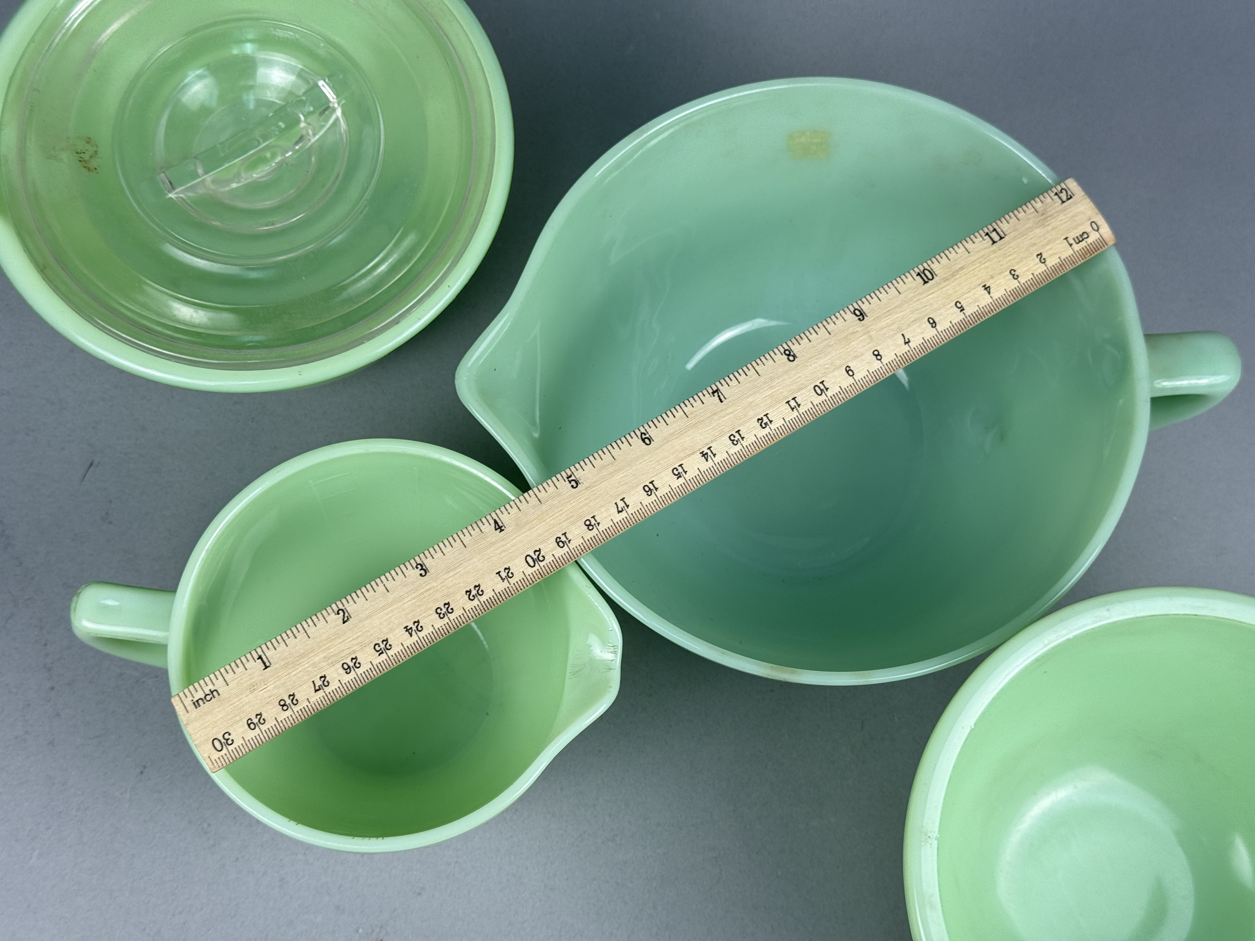 Five-Pieces of Fire-King Jadeite Kitchenware