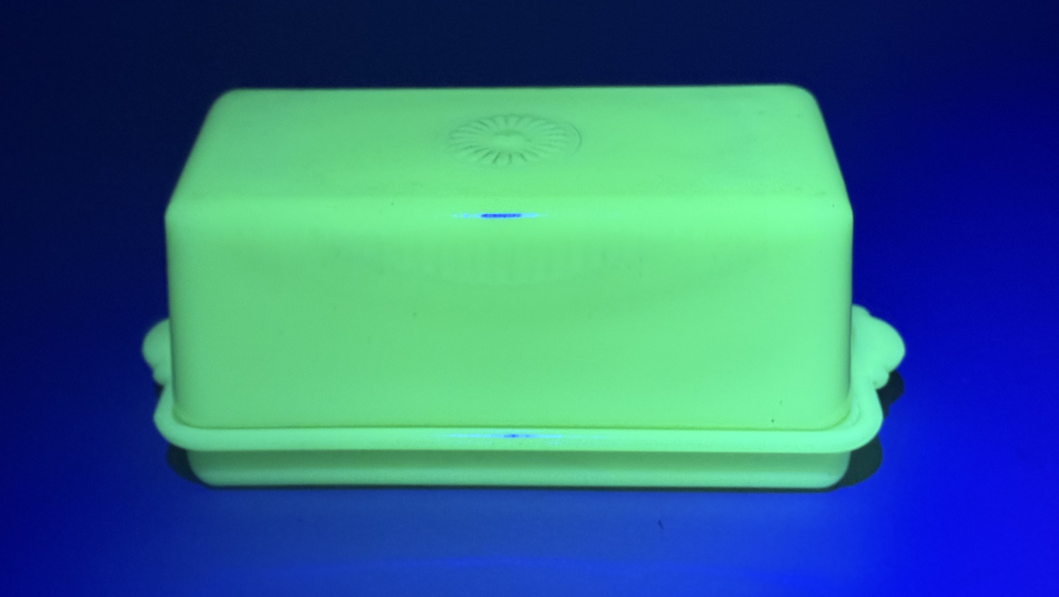 McKee Glass Jadeite Uranium Glass Butter Dish