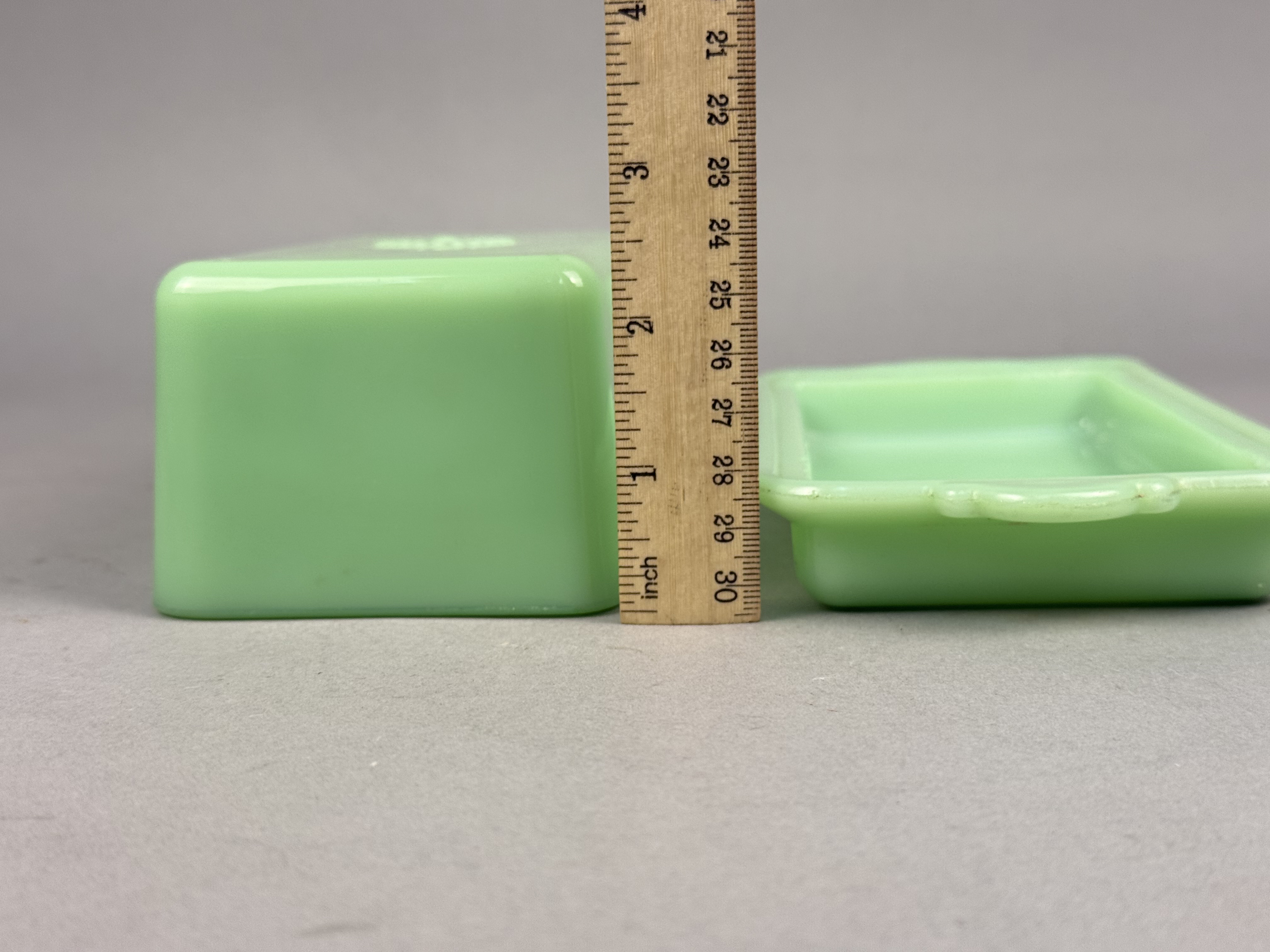 McKee Glass Jadeite Uranium Glass Butter Dish
