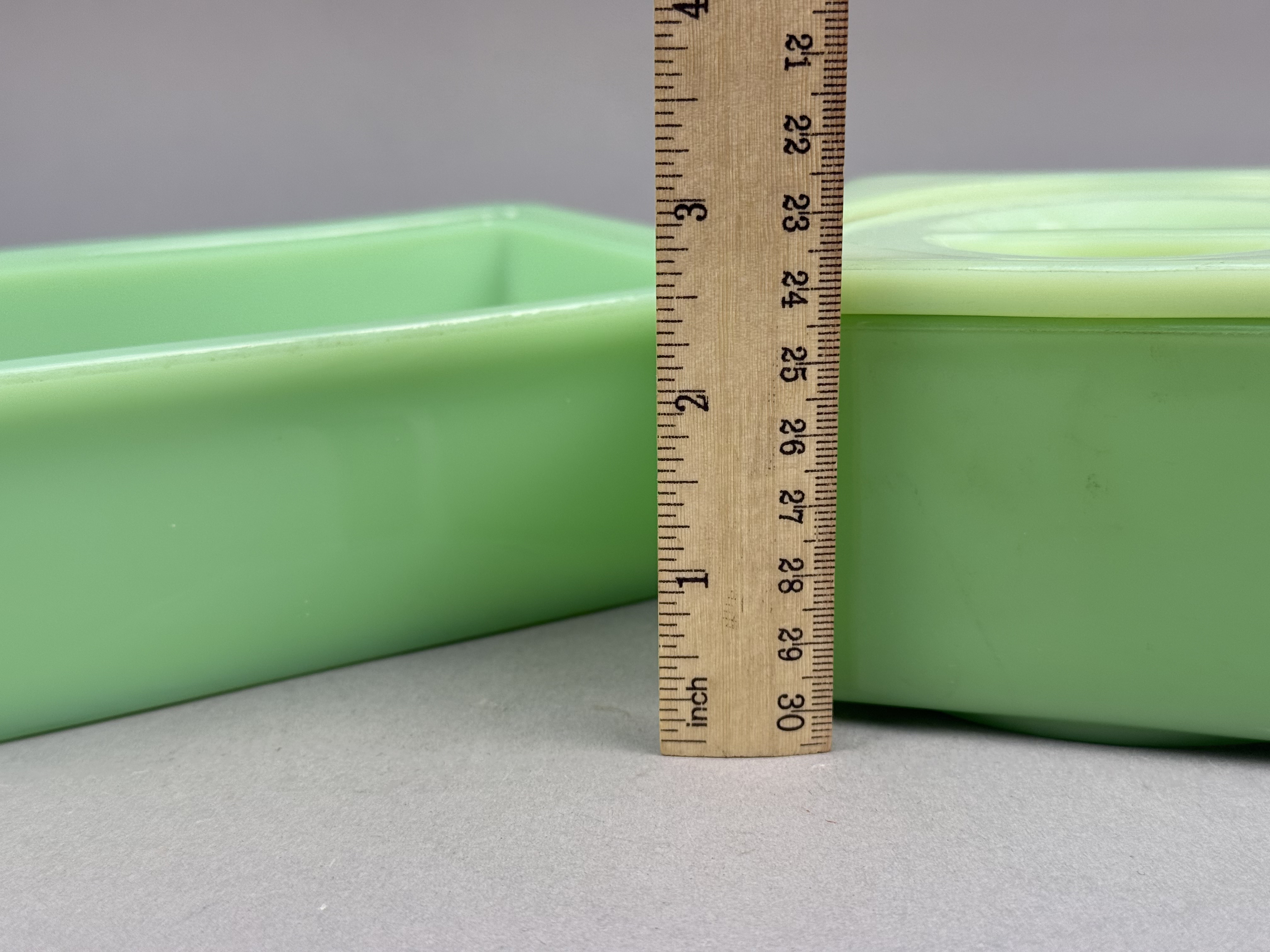 Vintage Jadeite Uranium Glass Refrigerator Dishes