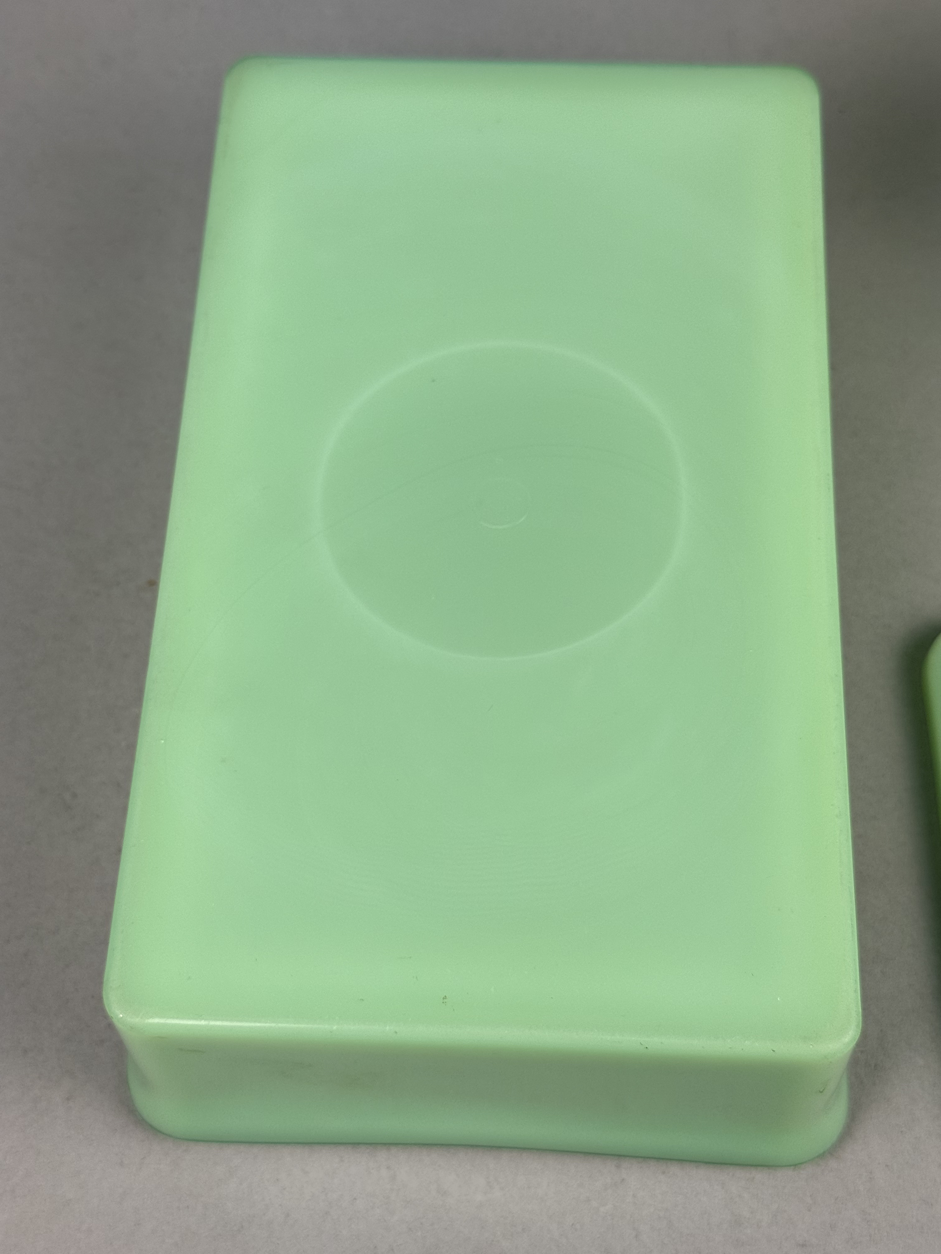 Vintage Jadeite Uranium Glass Refrigerator Dishes
