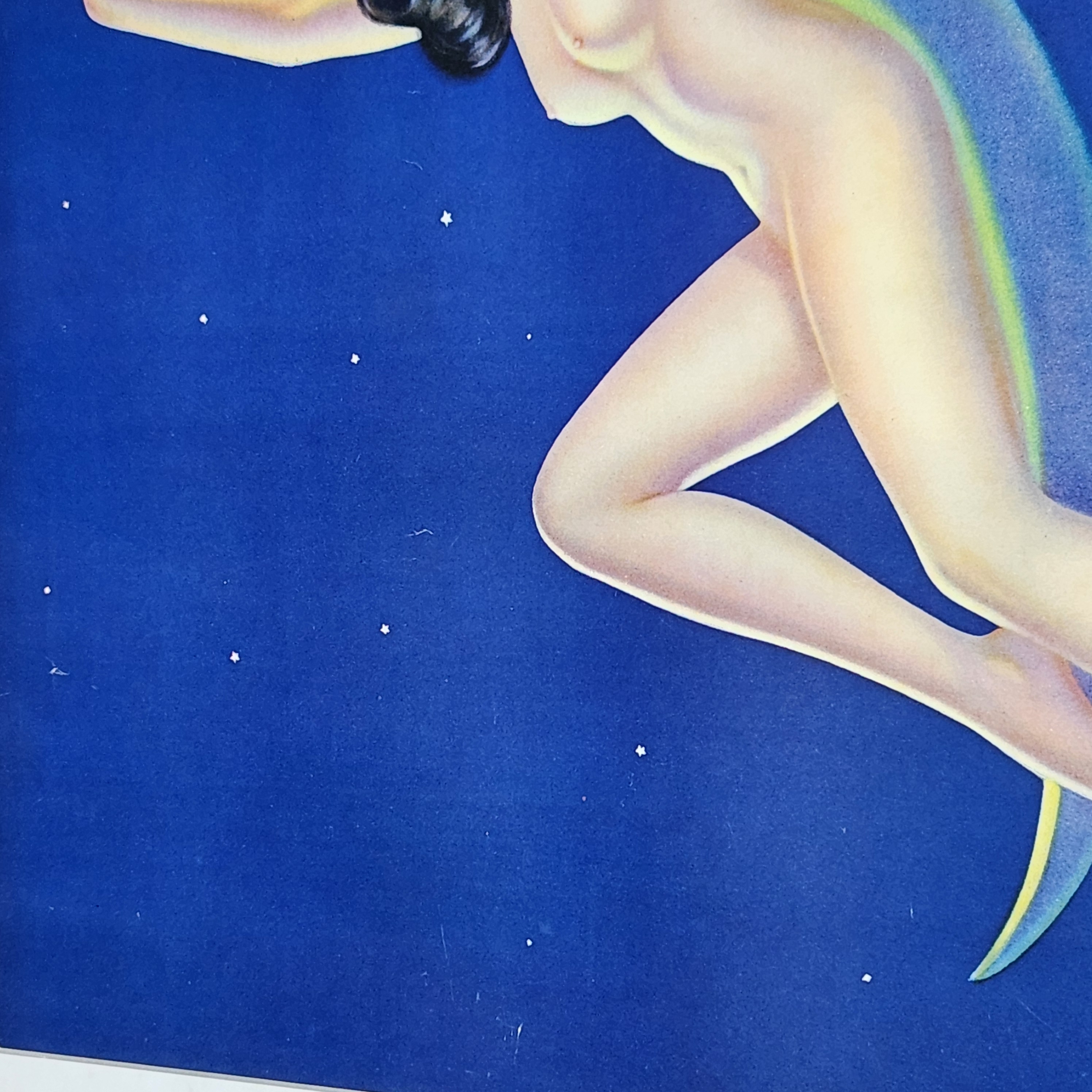 Pin-Up Nude On A Crescent Moon