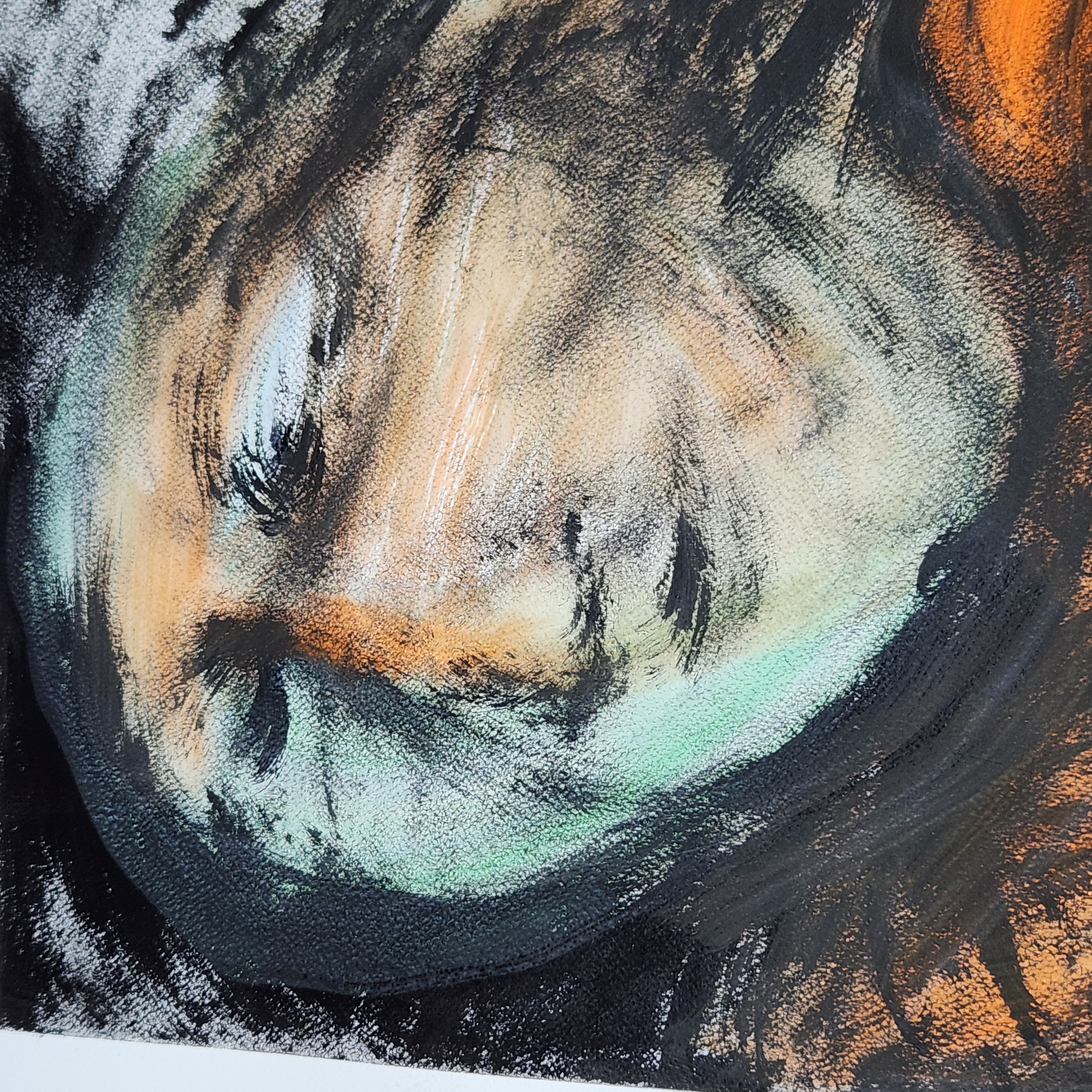 Original Expressionist Mixed Media Portrait