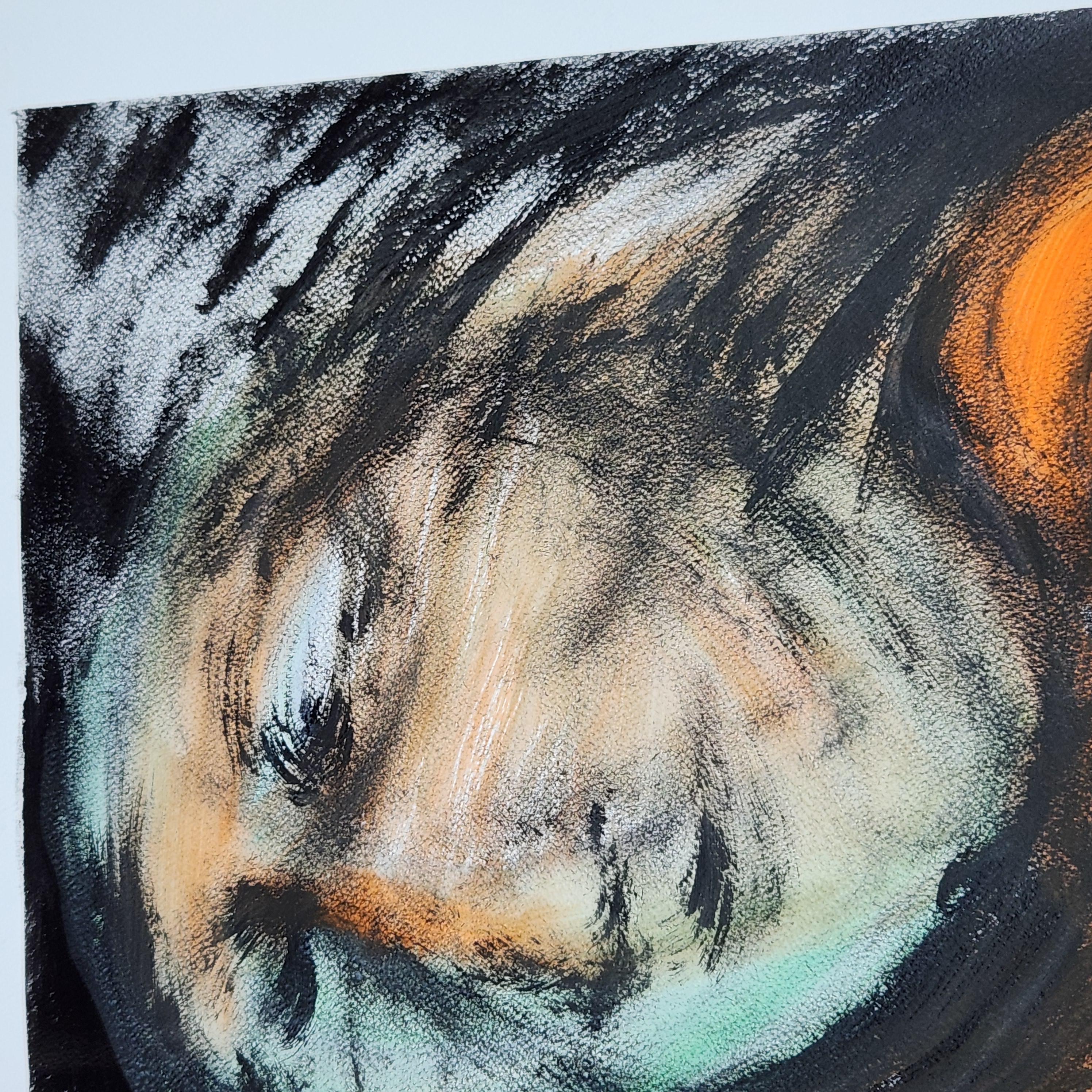 Original Expressionist Mixed Media Portrait