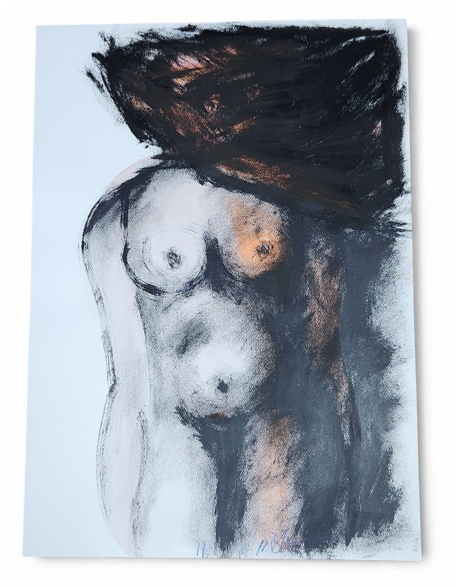 Mixed Media Nude Torso