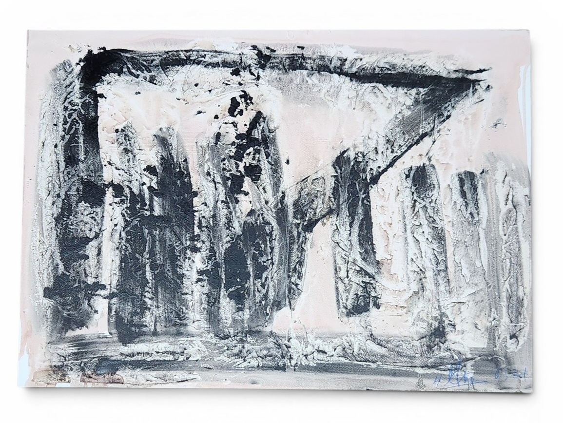 Abstract Mixed-Media Painting