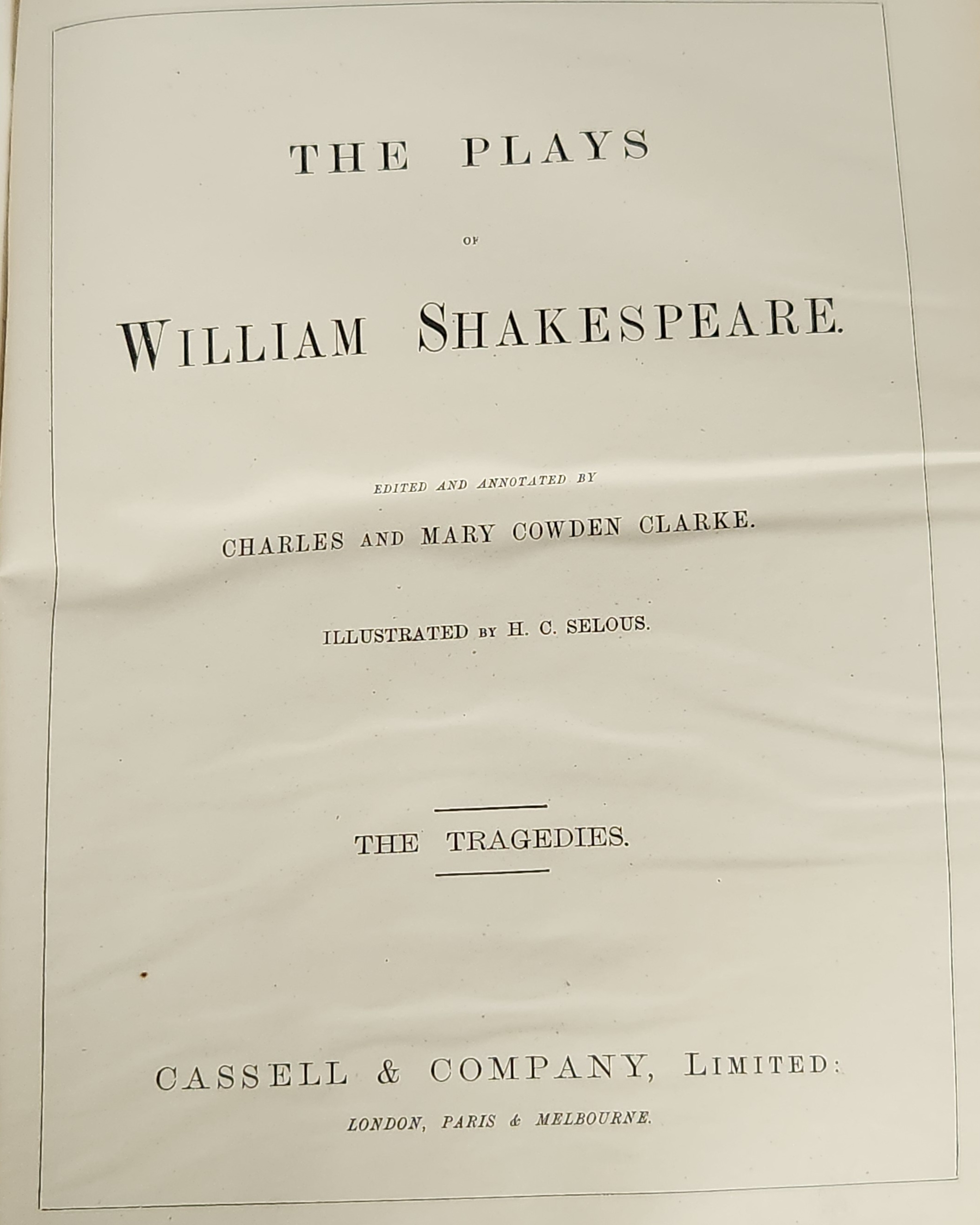 The Plays of William Shakespeare Three Volumes.