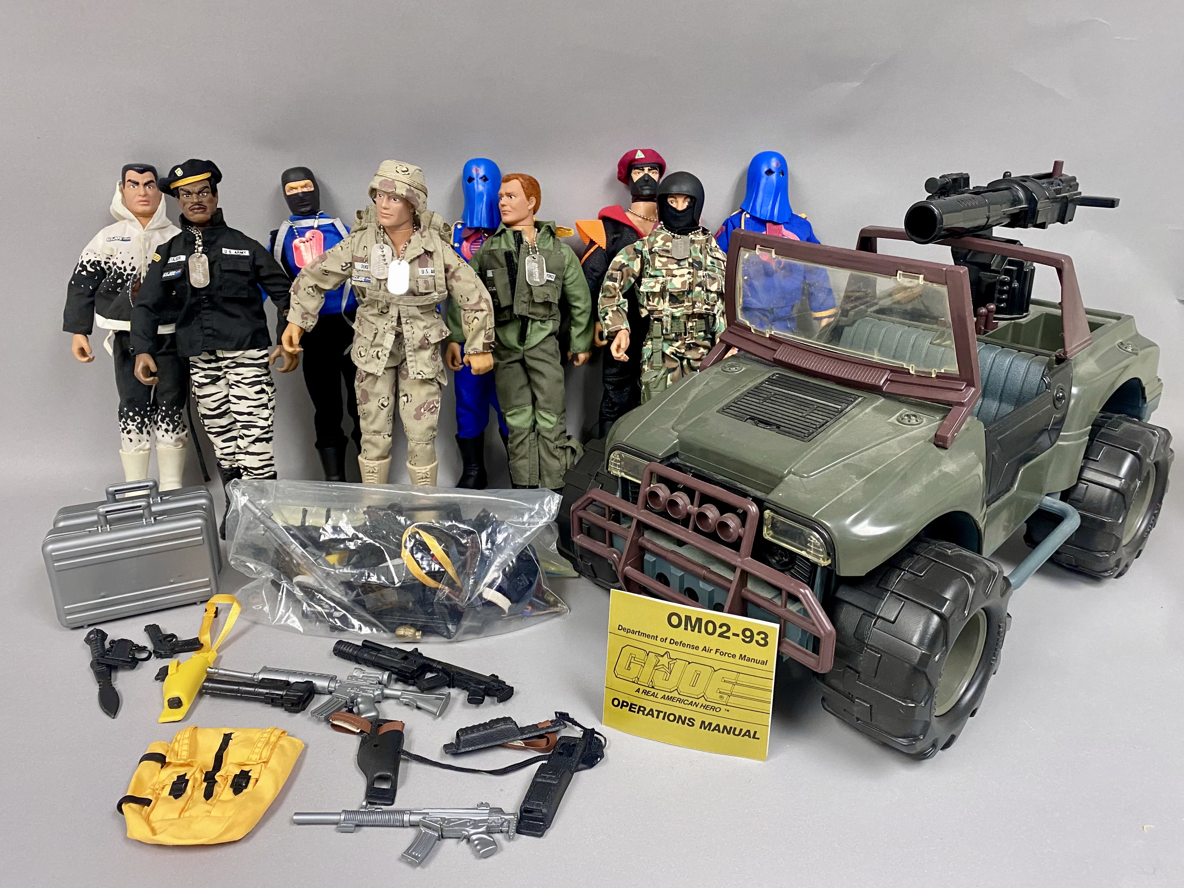 9 G.I. Joe 12-Inch Action Figures, Vehicle & Accessories