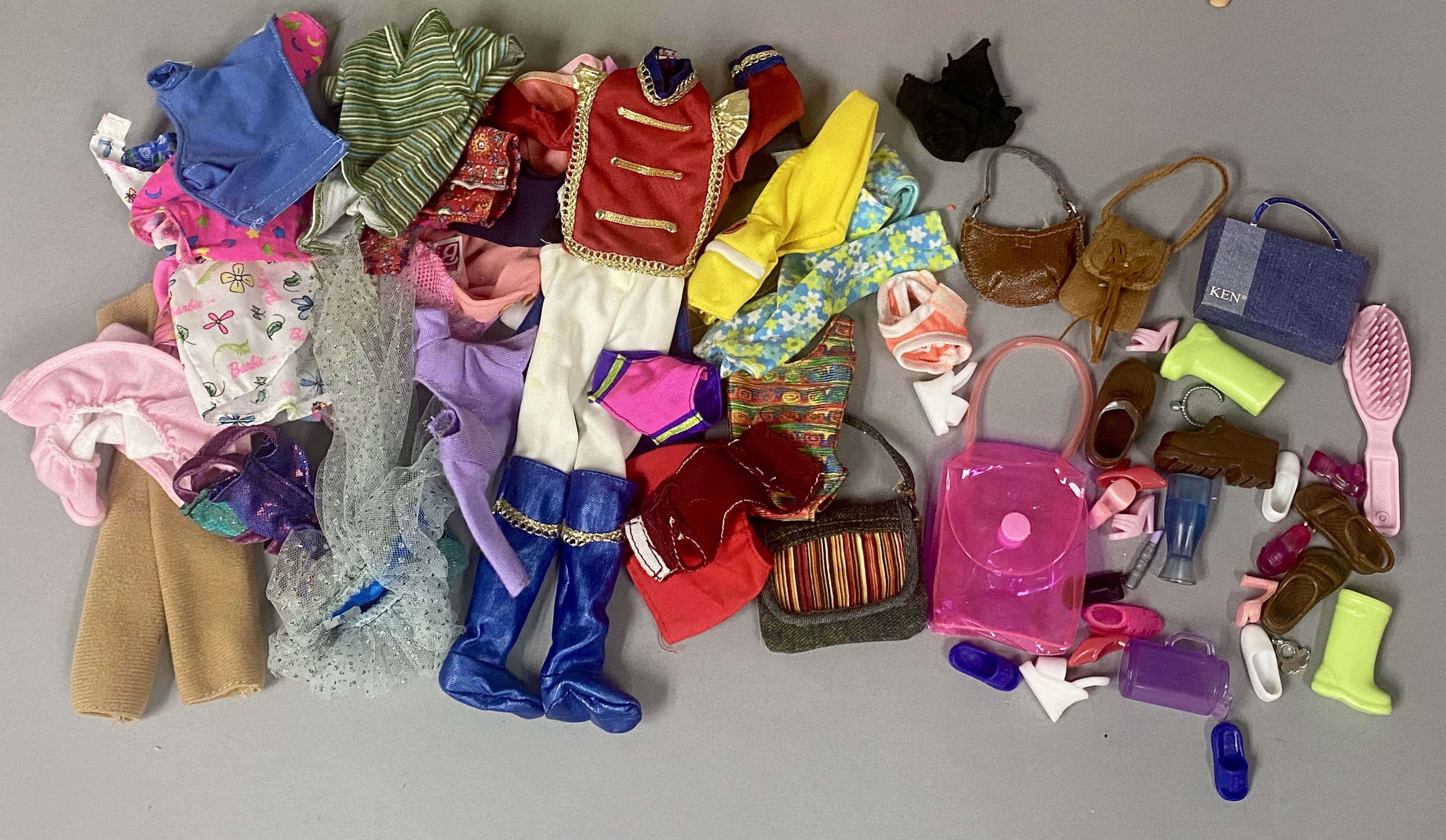 Barbie Dolls, Rolling Trunk, and Accessories