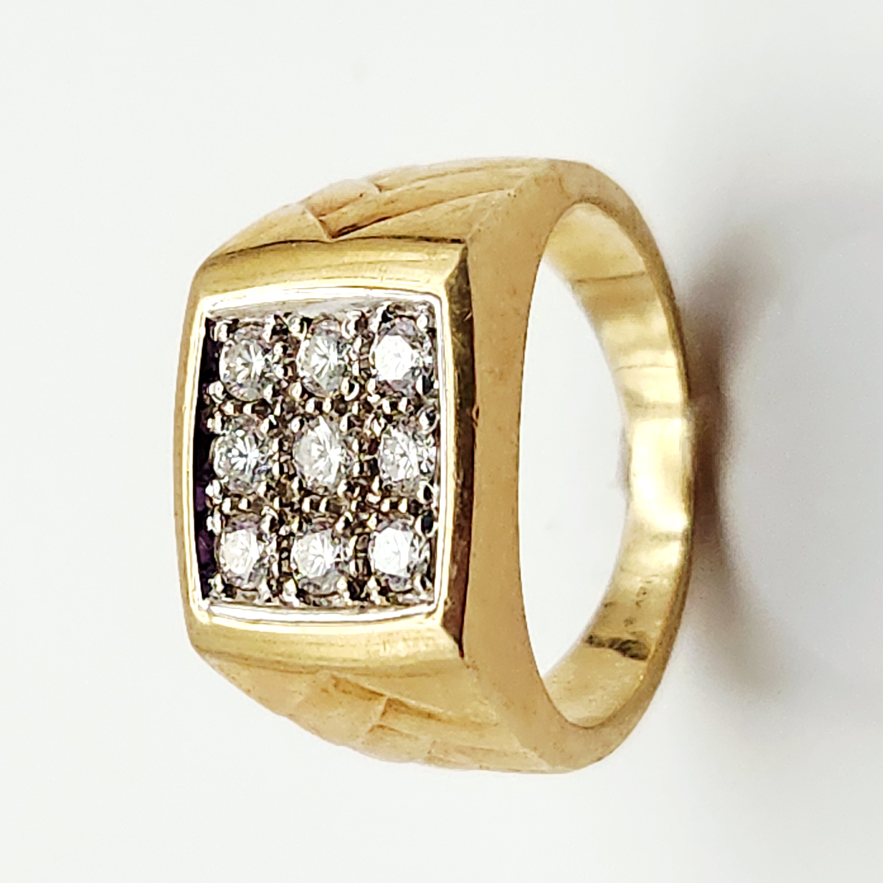 14K Gold Men's Diamond Ring 10.2 Grams