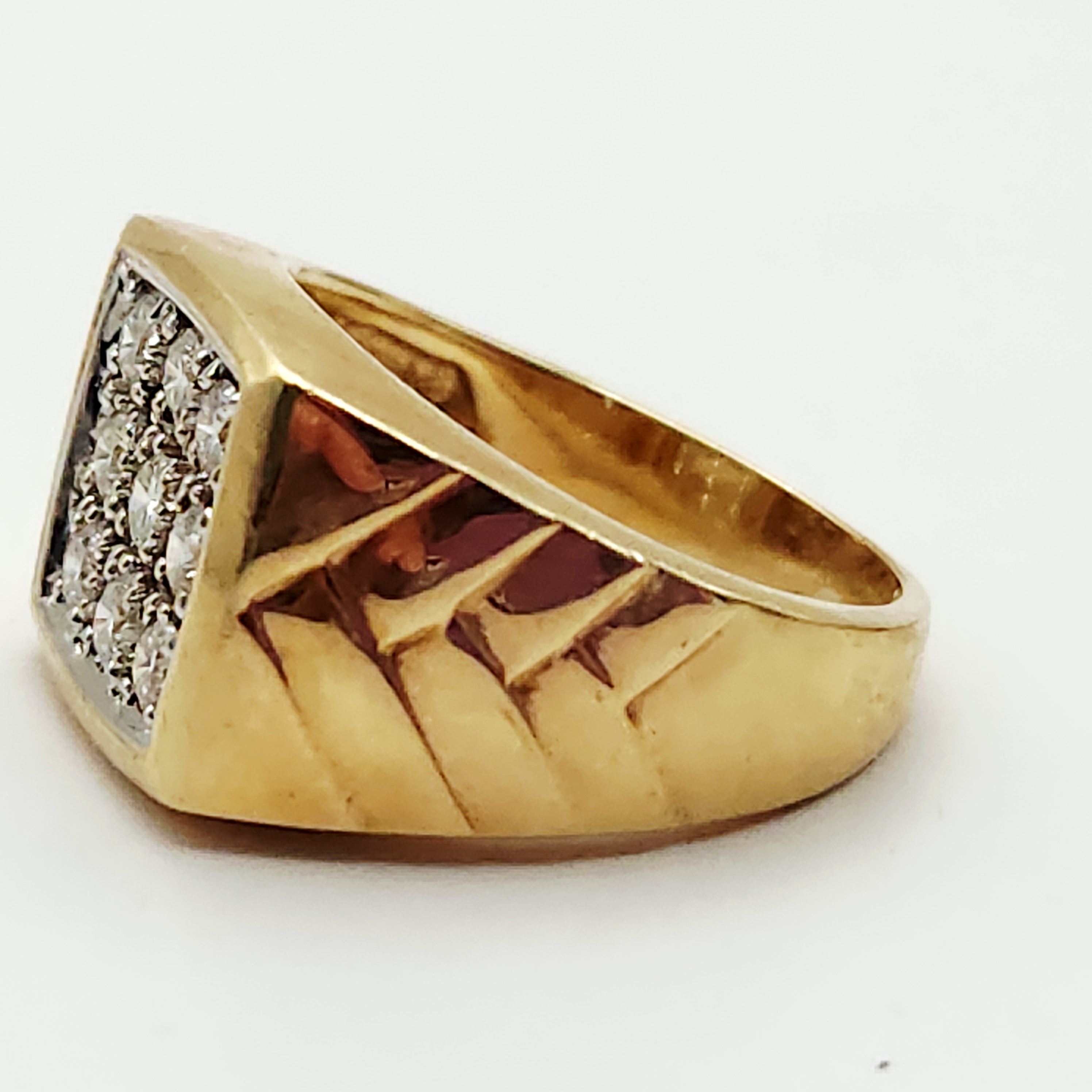 14K Gold Men's Diamond Ring 10.2 Grams
