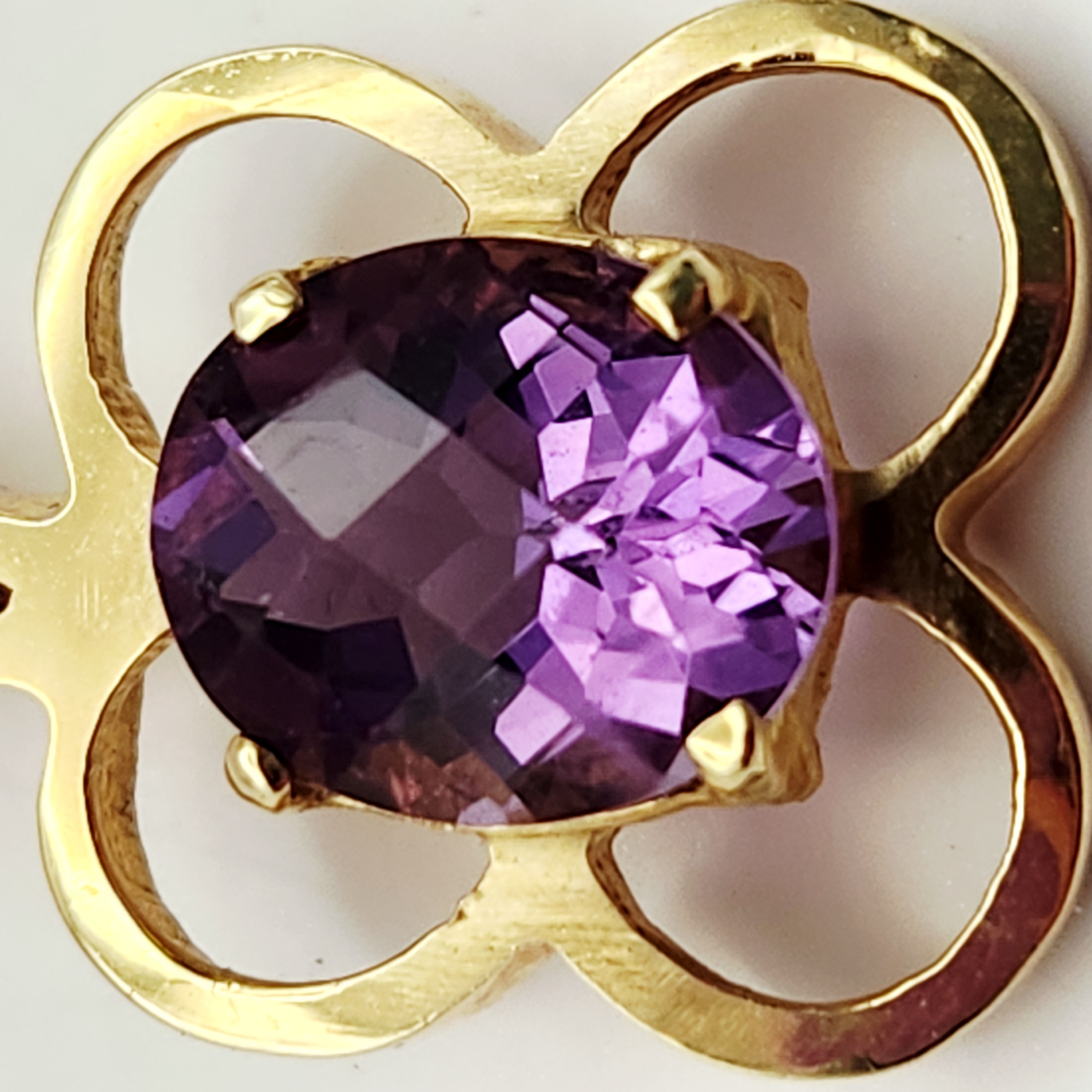 14K Gold Amethyst & Opal Necklace 10.9 Grams
