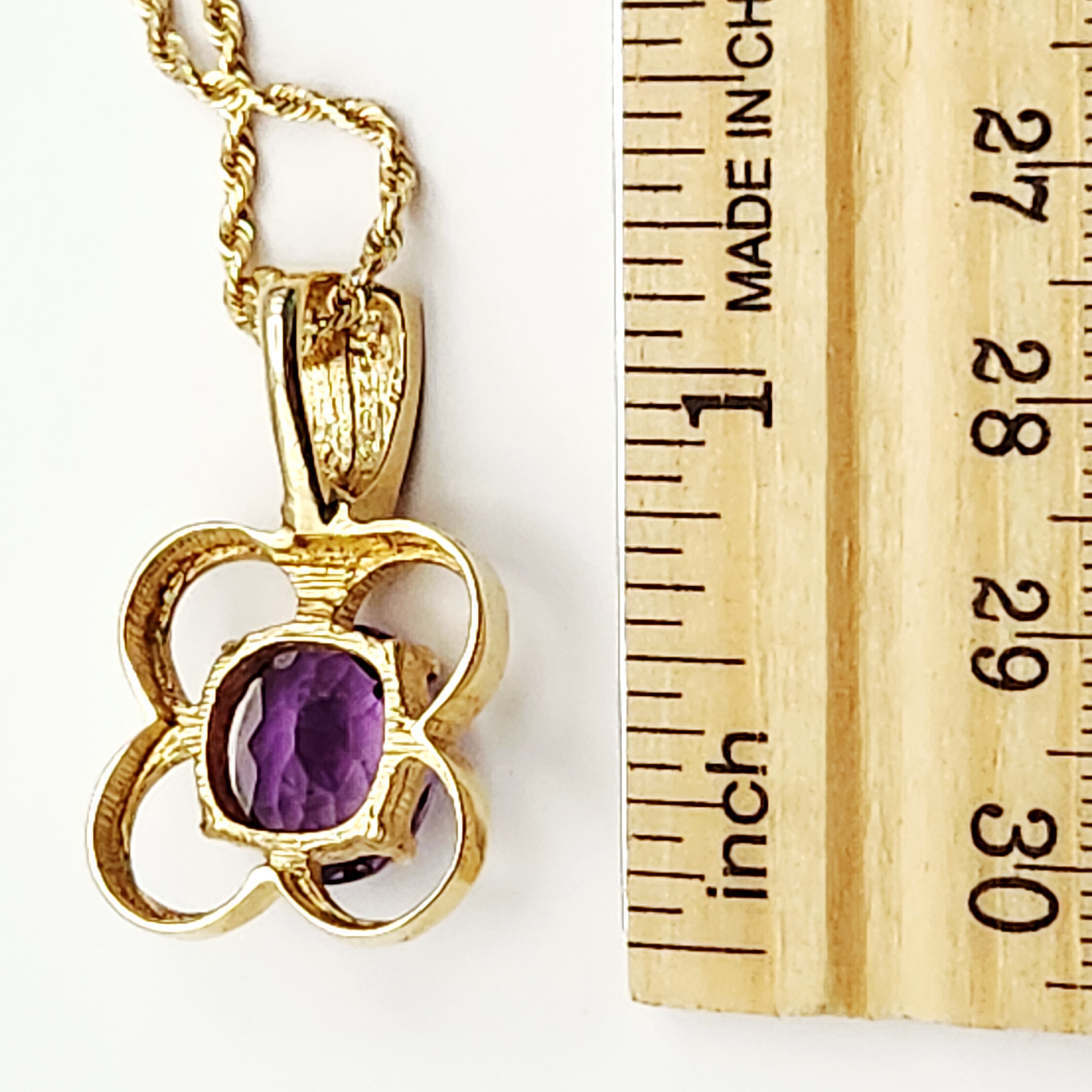 14K Gold Amethyst & Opal Necklace 10.9 Grams