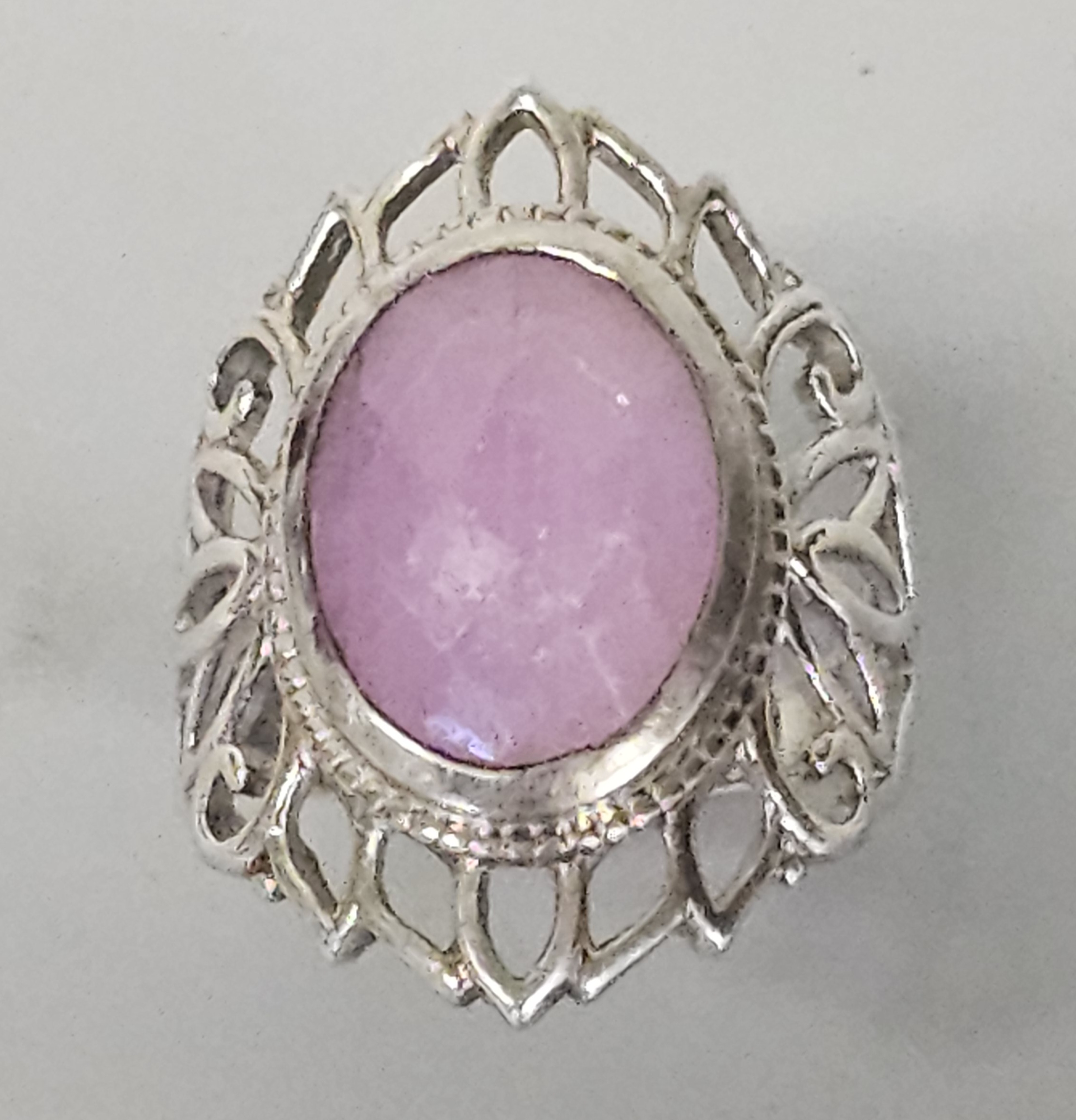 Sterling Silver Rose Quartz Ring 8.1 Grams