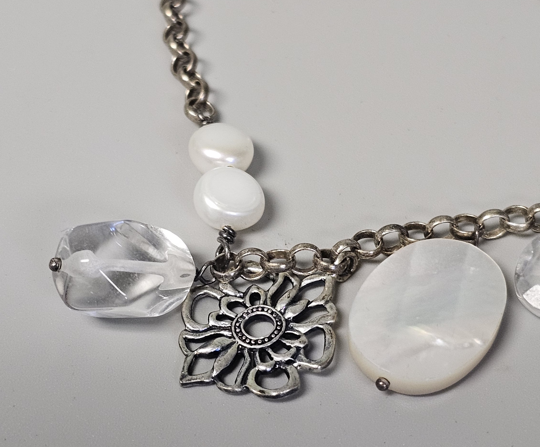 Silpada Sterling Silver Charm Necklace 34.1 Grams