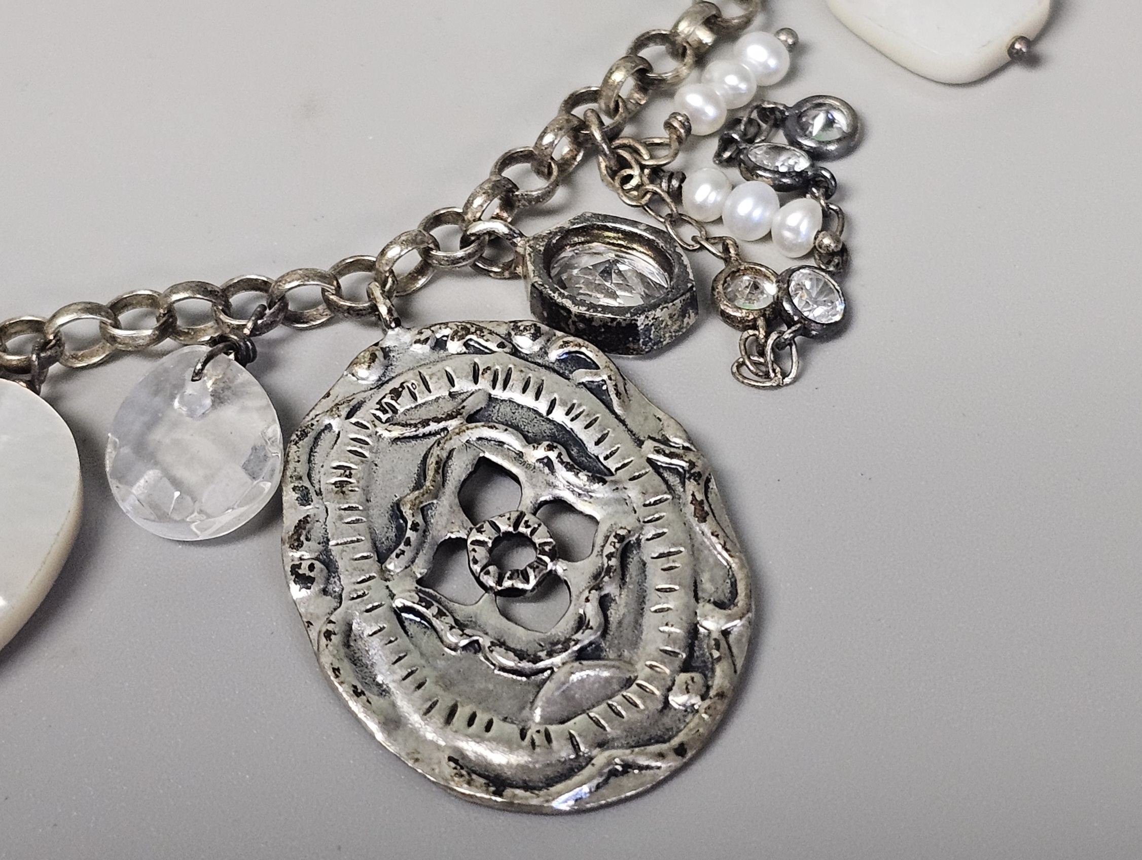 Silpada Sterling Silver Charm Necklace 34.1 Grams