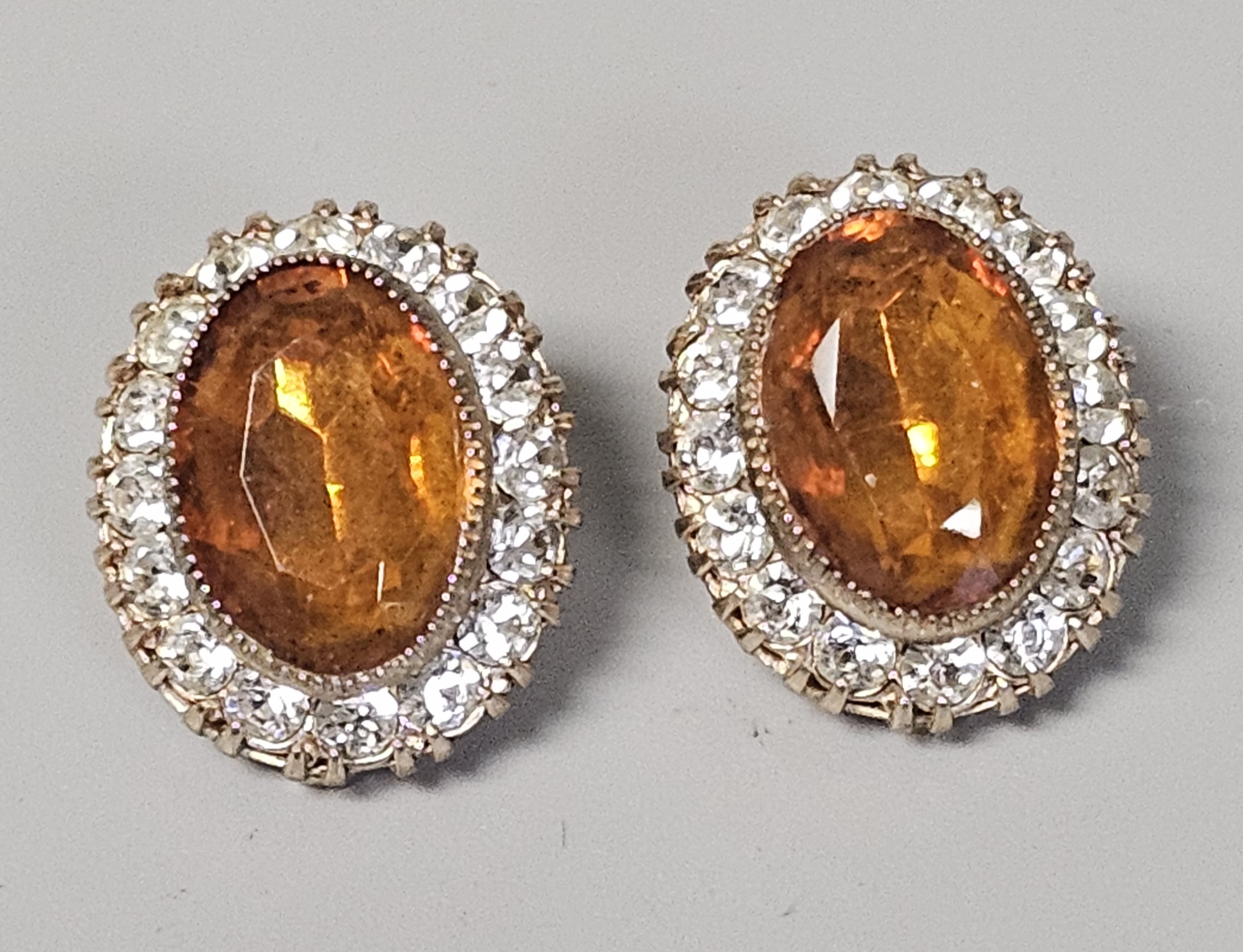 5 Pairs of Weiss Mid-Century Rhinestone Earrings