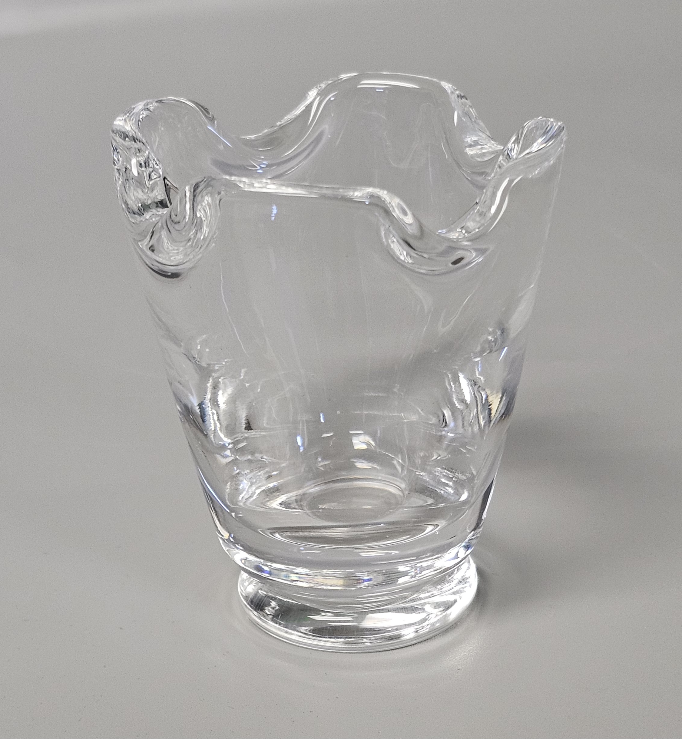 Mid Century Stuben Signed Small Crystal Vase