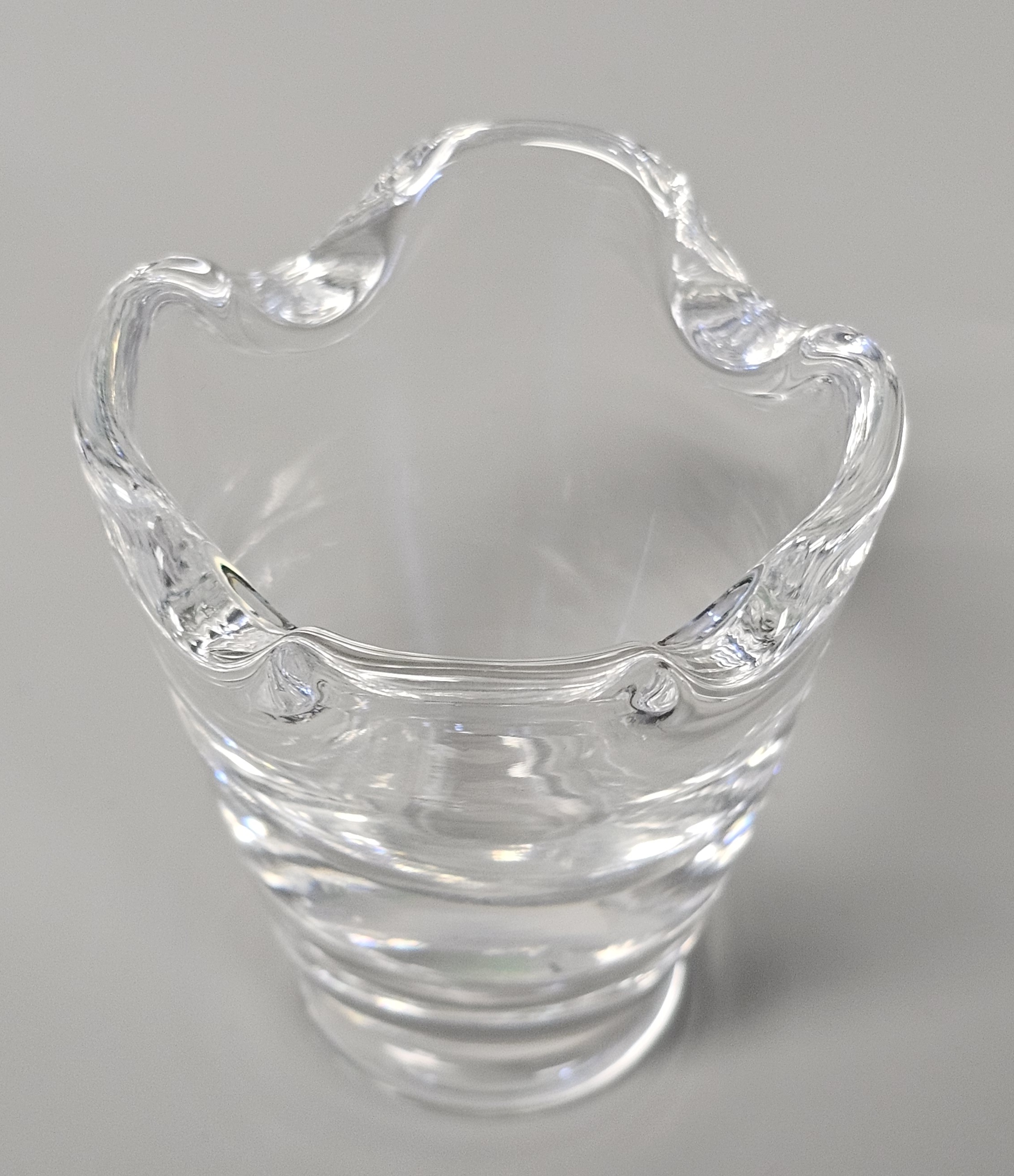 Mid Century Stuben Signed Small Crystal Vase