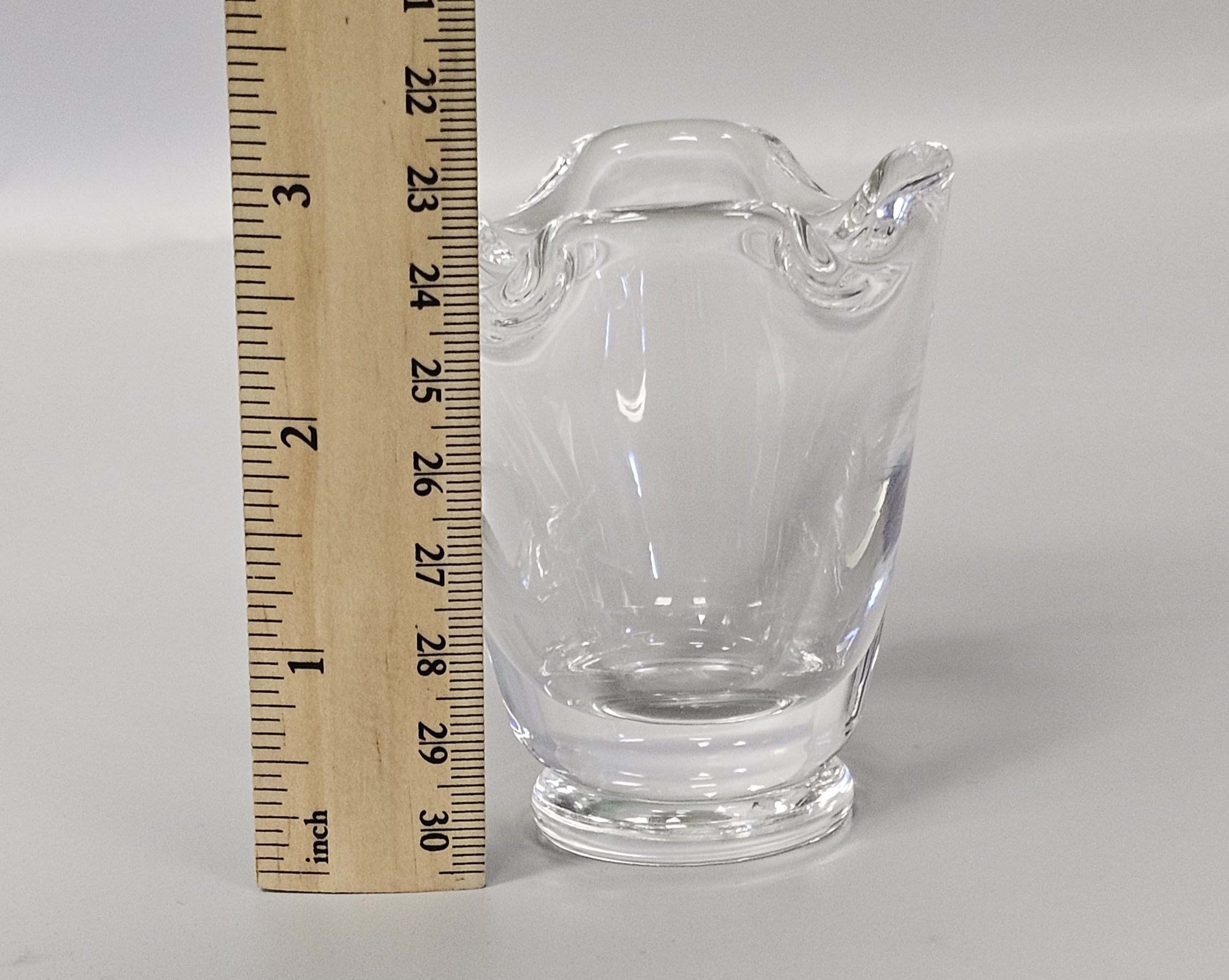 Mid Century Stuben Signed Small Crystal Vase