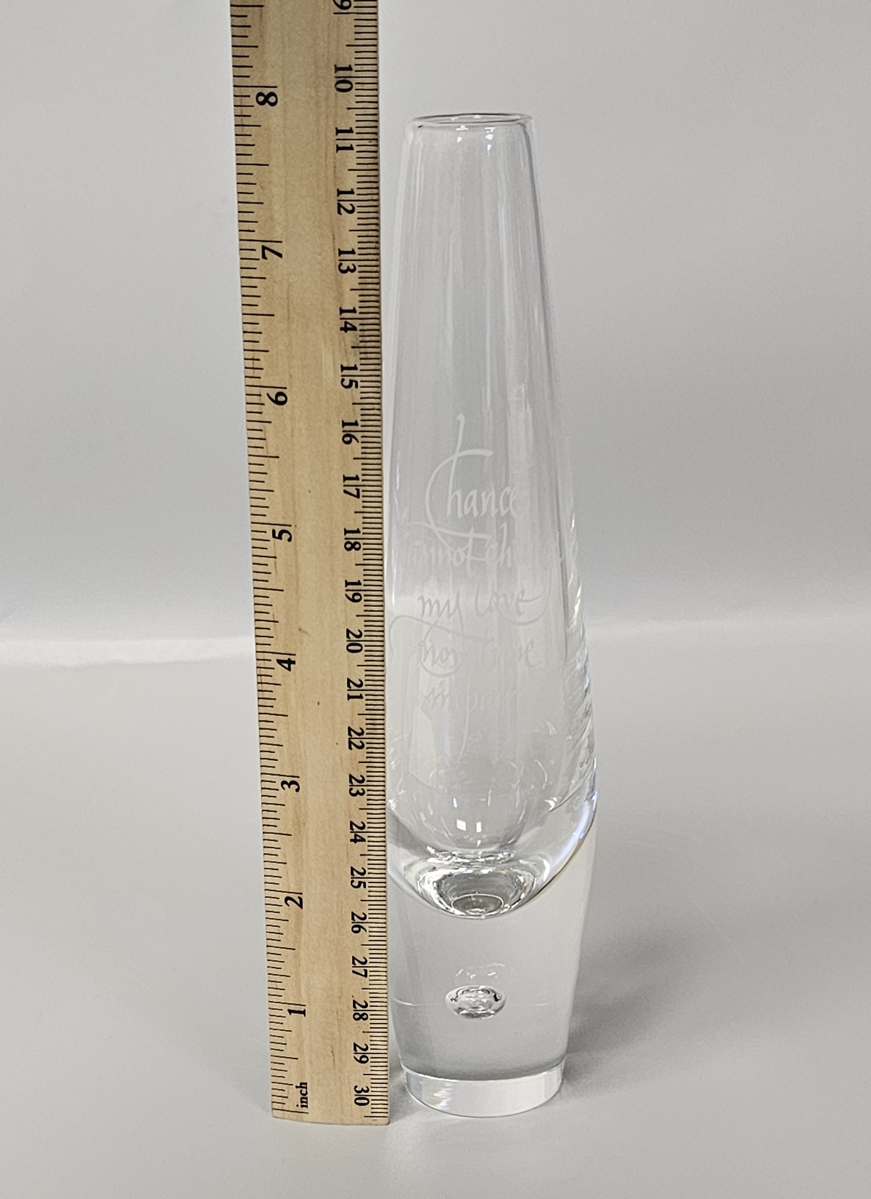 Steuben Signed Crystal Teardrop Bud Vase