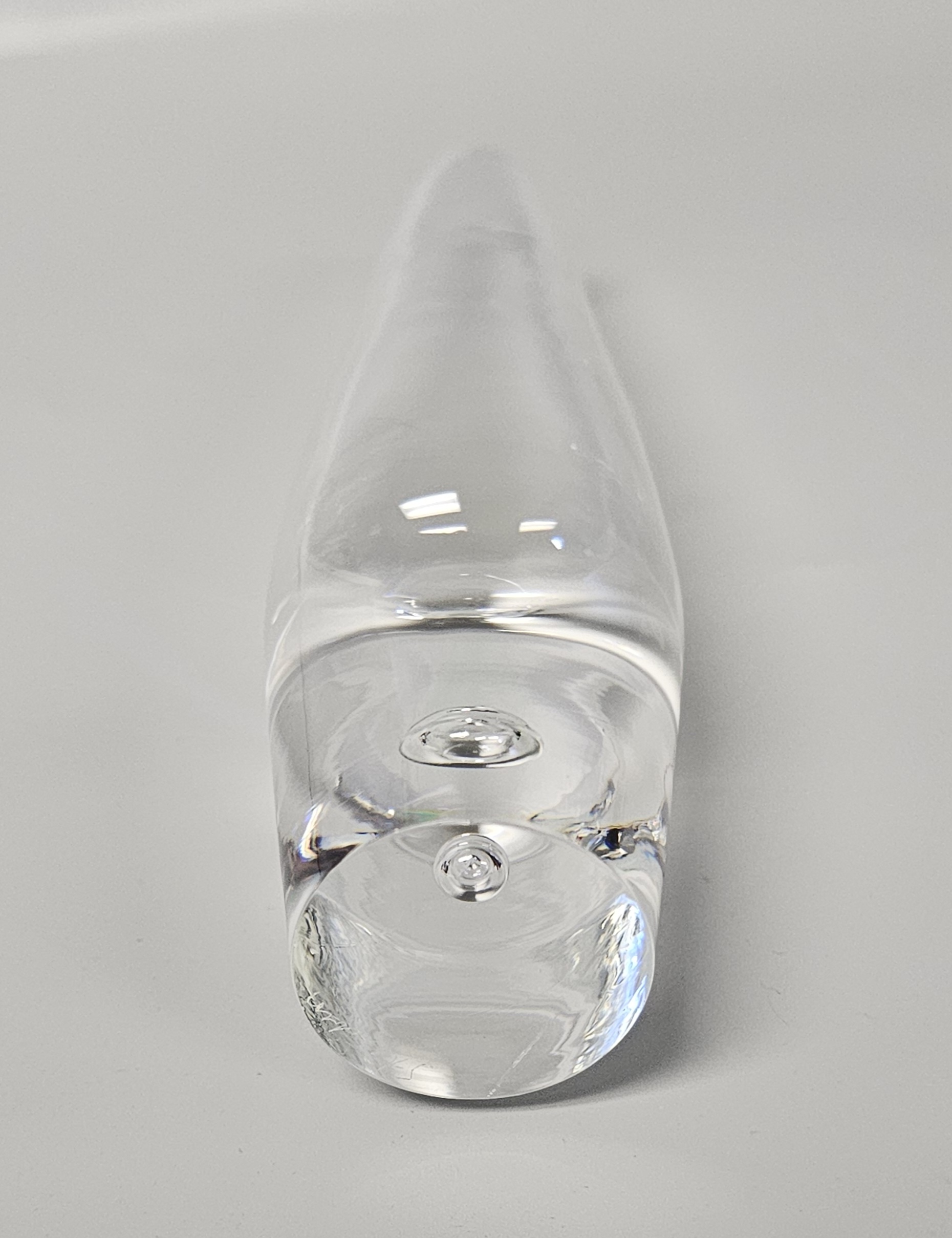 Steuben Signed Crystal Teardrop Bud Vase