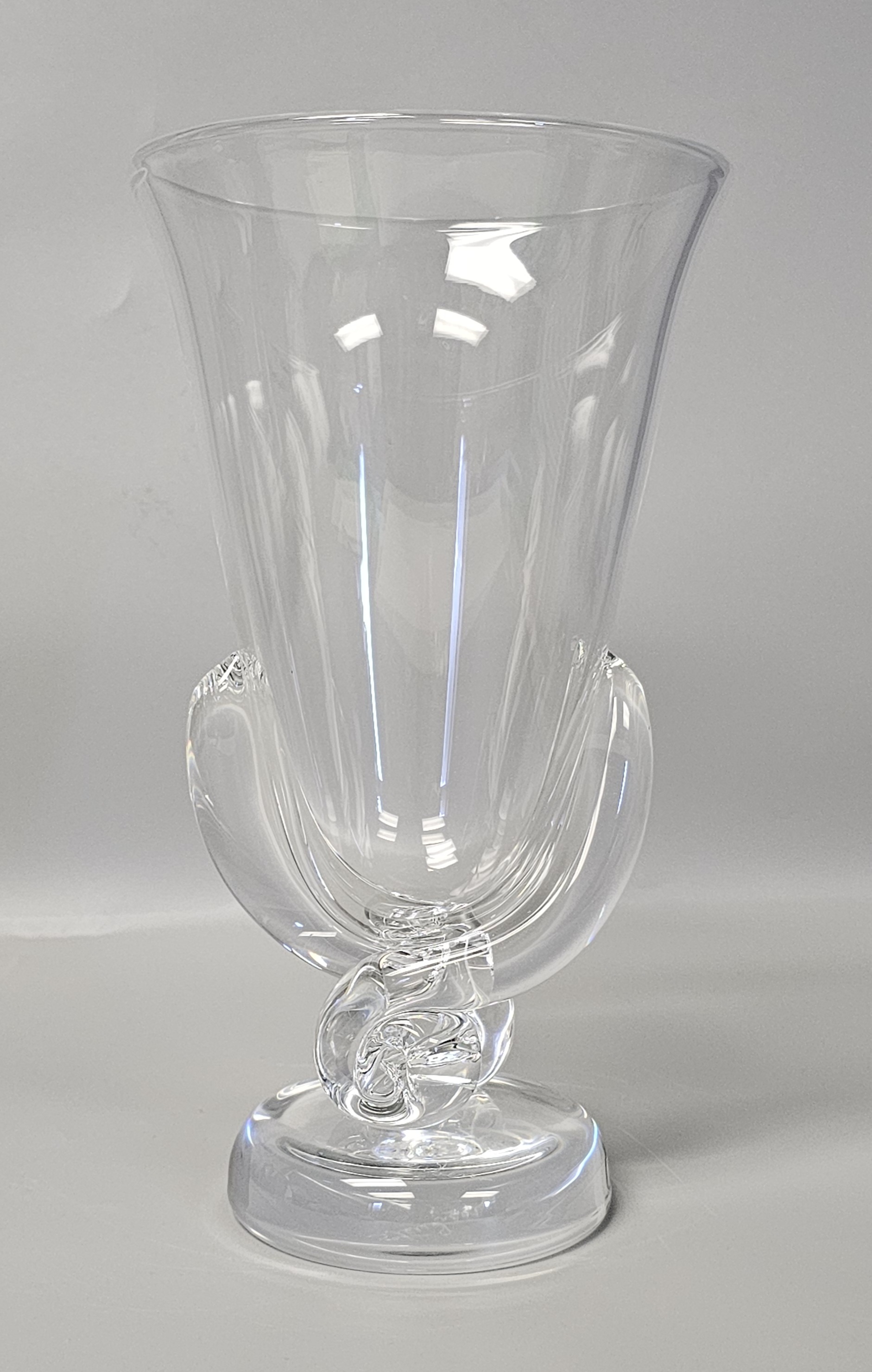 Steuben Signed Crystal Trumpet Vase