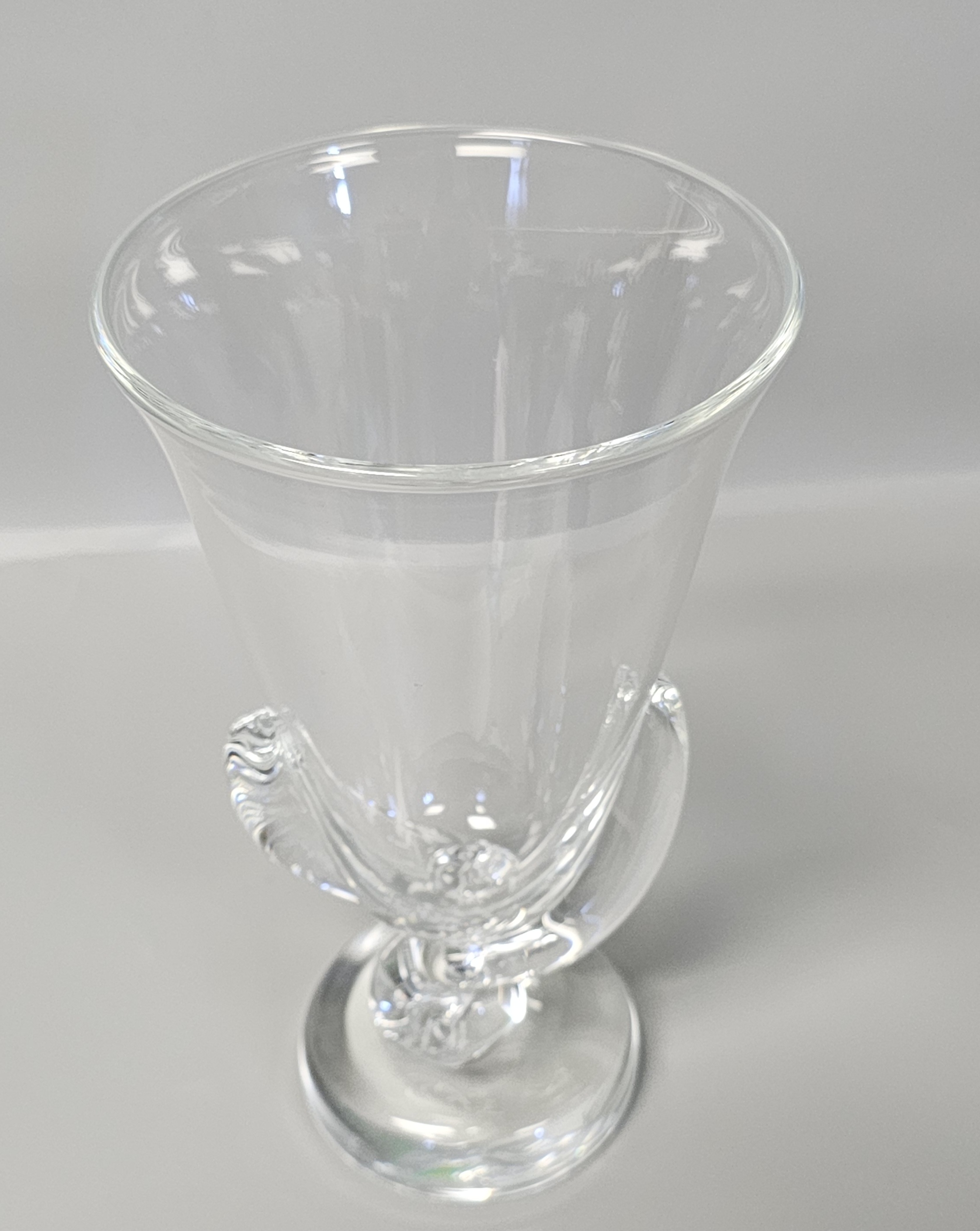 Steuben Signed Crystal Trumpet Vase
