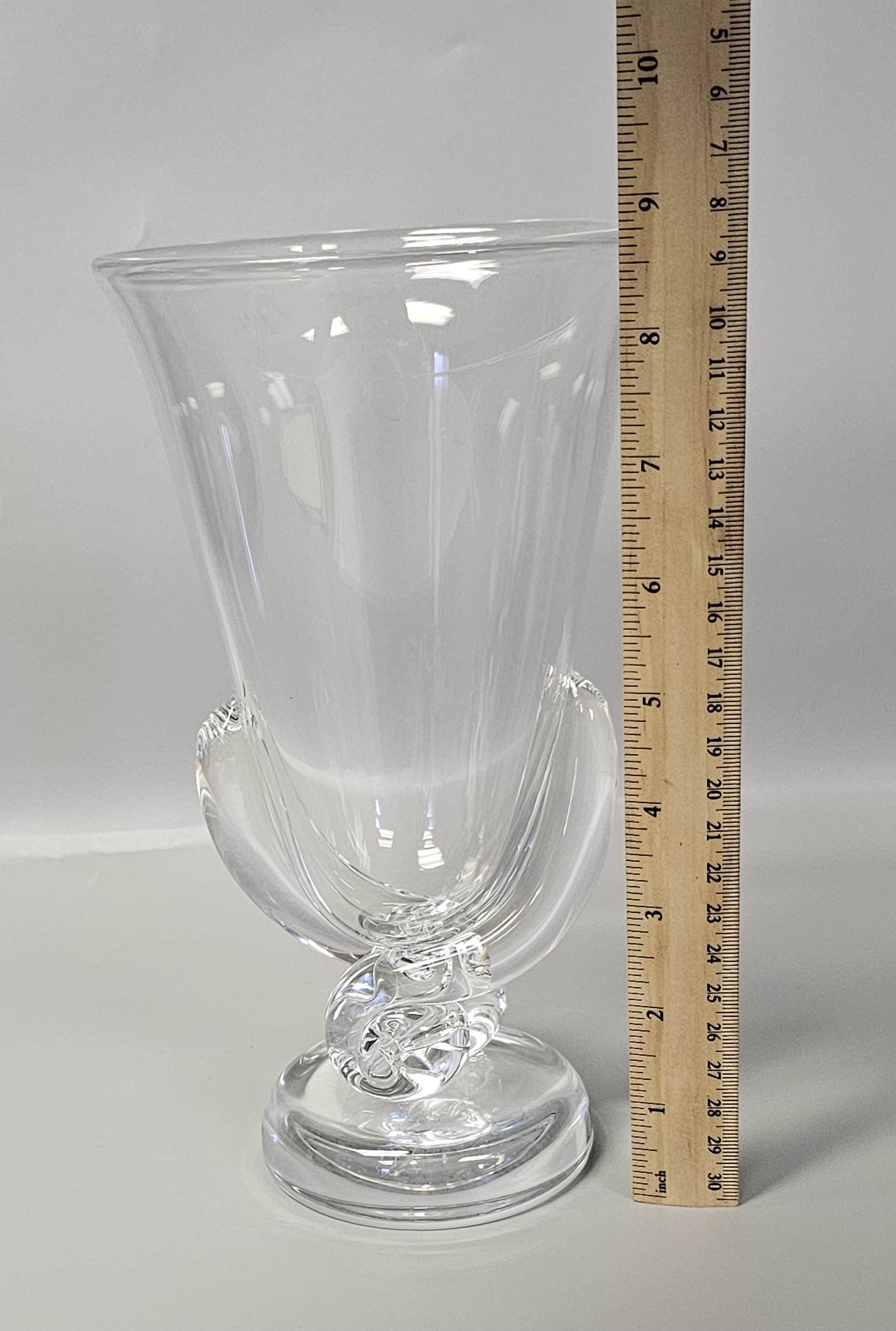 Steuben Signed Crystal Trumpet Vase