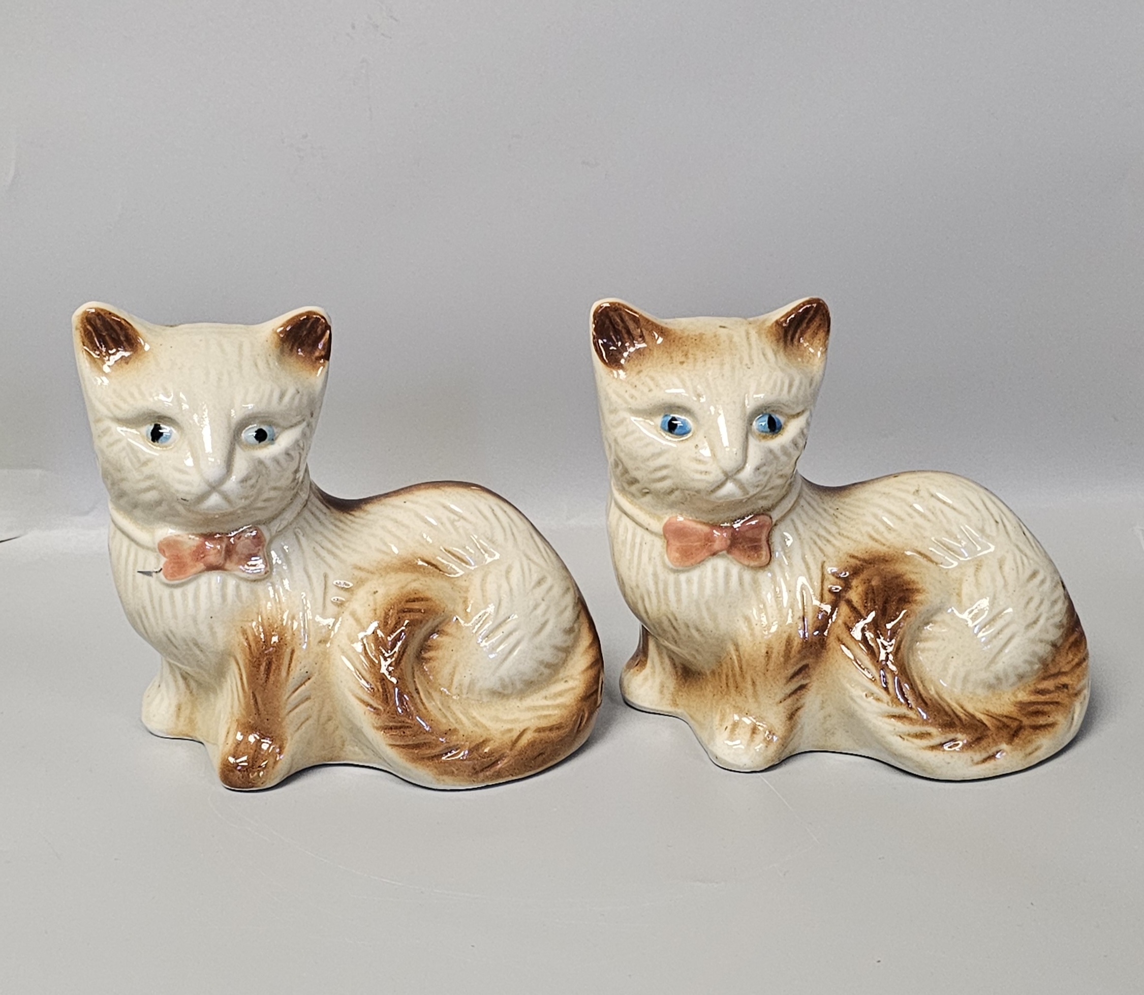 Pair of Vintage Brazilian Ceramic Cat Figurines
